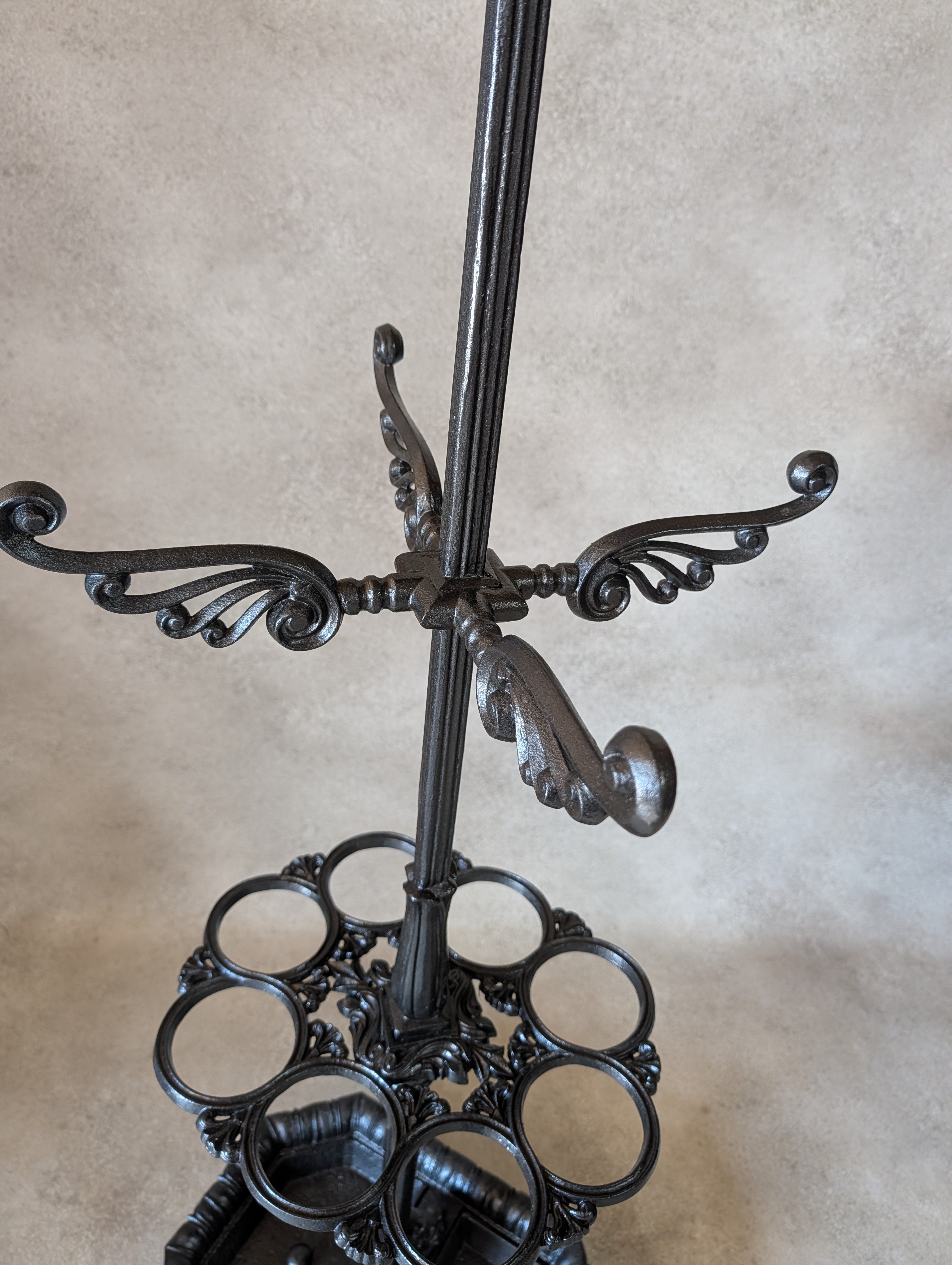 Antique Victorian Cast Iron Hall Stand Coat Rack Umbrella Stand - 19th Century