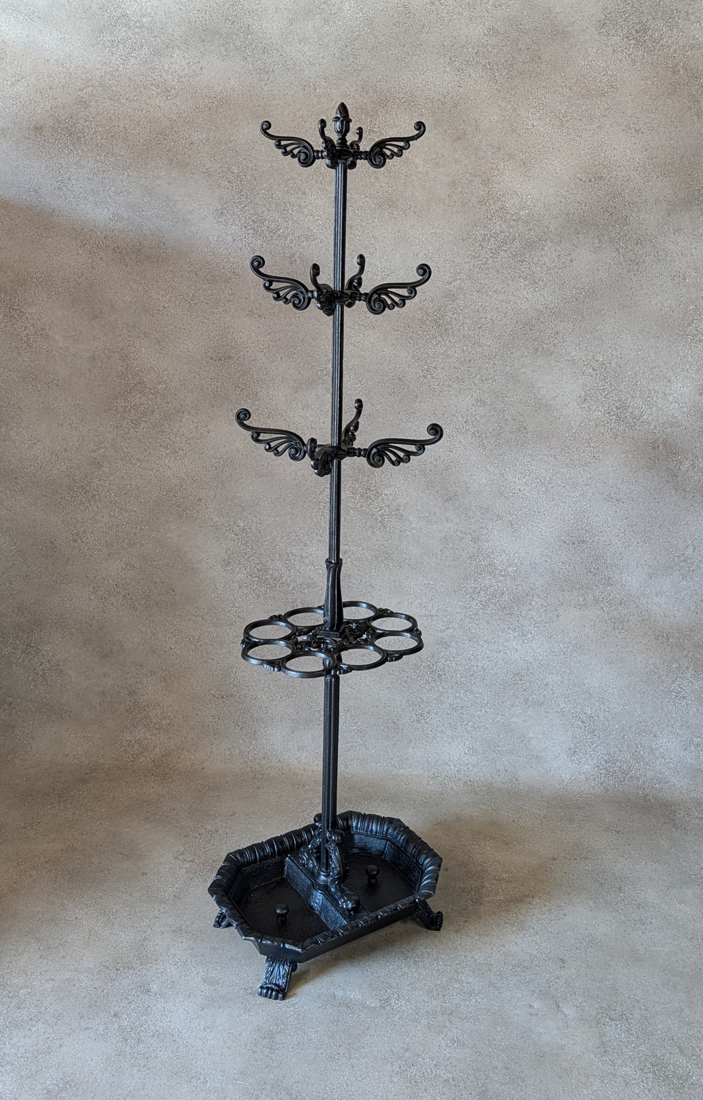 Antique Victorian Cast Iron Hall Stand Coat Rack Umbrella Stand - 19th Century