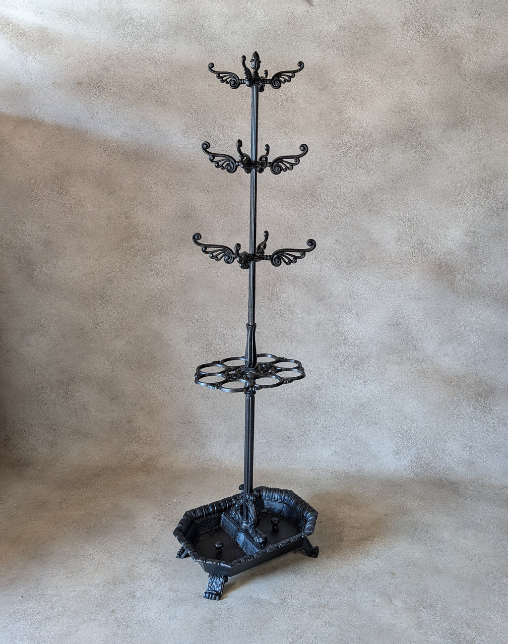Antique Victorian Cast Iron Hall Stand Coat Rack Umbrella Stand - 19th Century