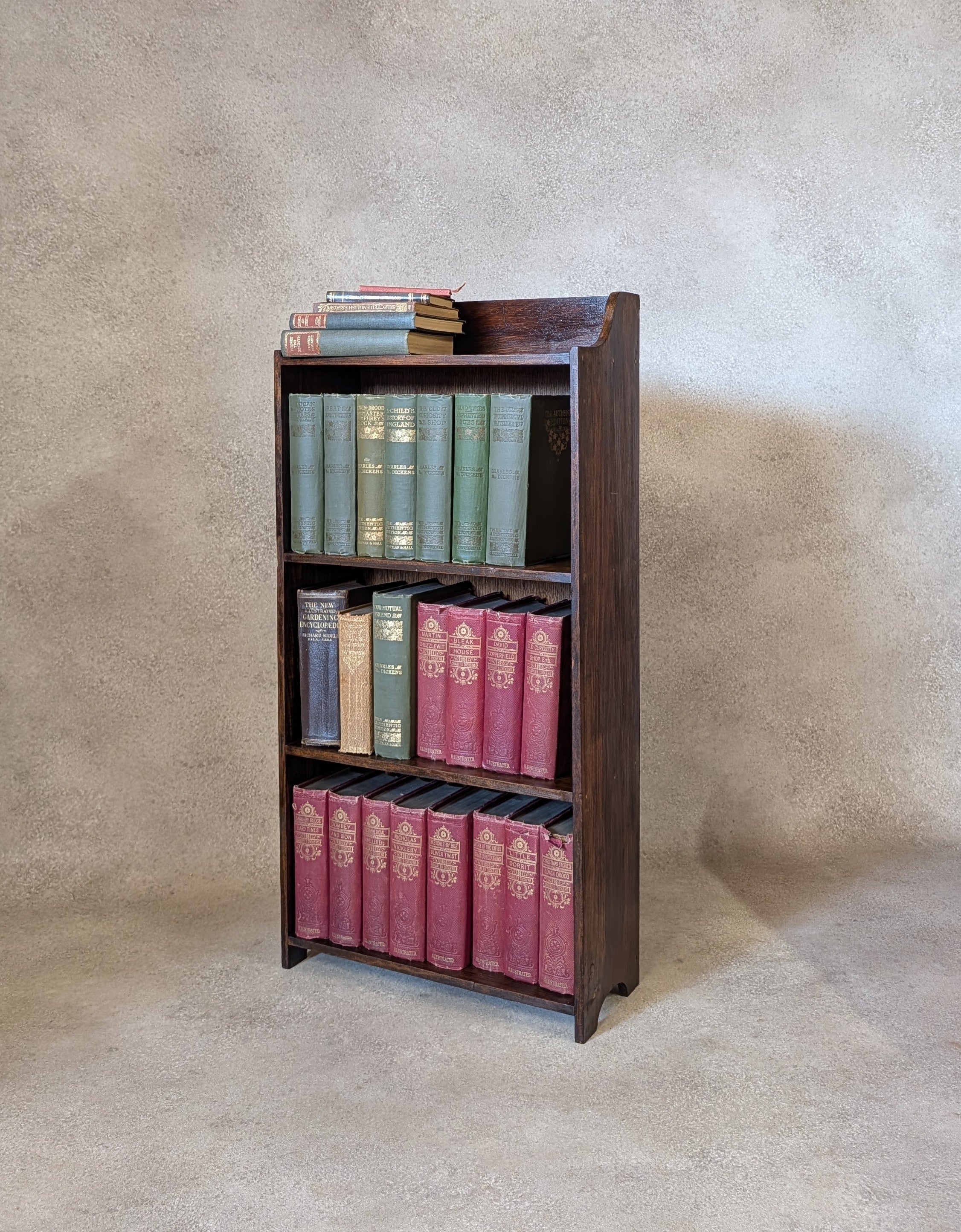 Antique Arts And Crafts Bookcase Small /Narrow Bookshelf