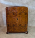 Art Deco Burr Walnut Compactum Small Gentlemans Wardrobe Vintage  1930s Cabinet