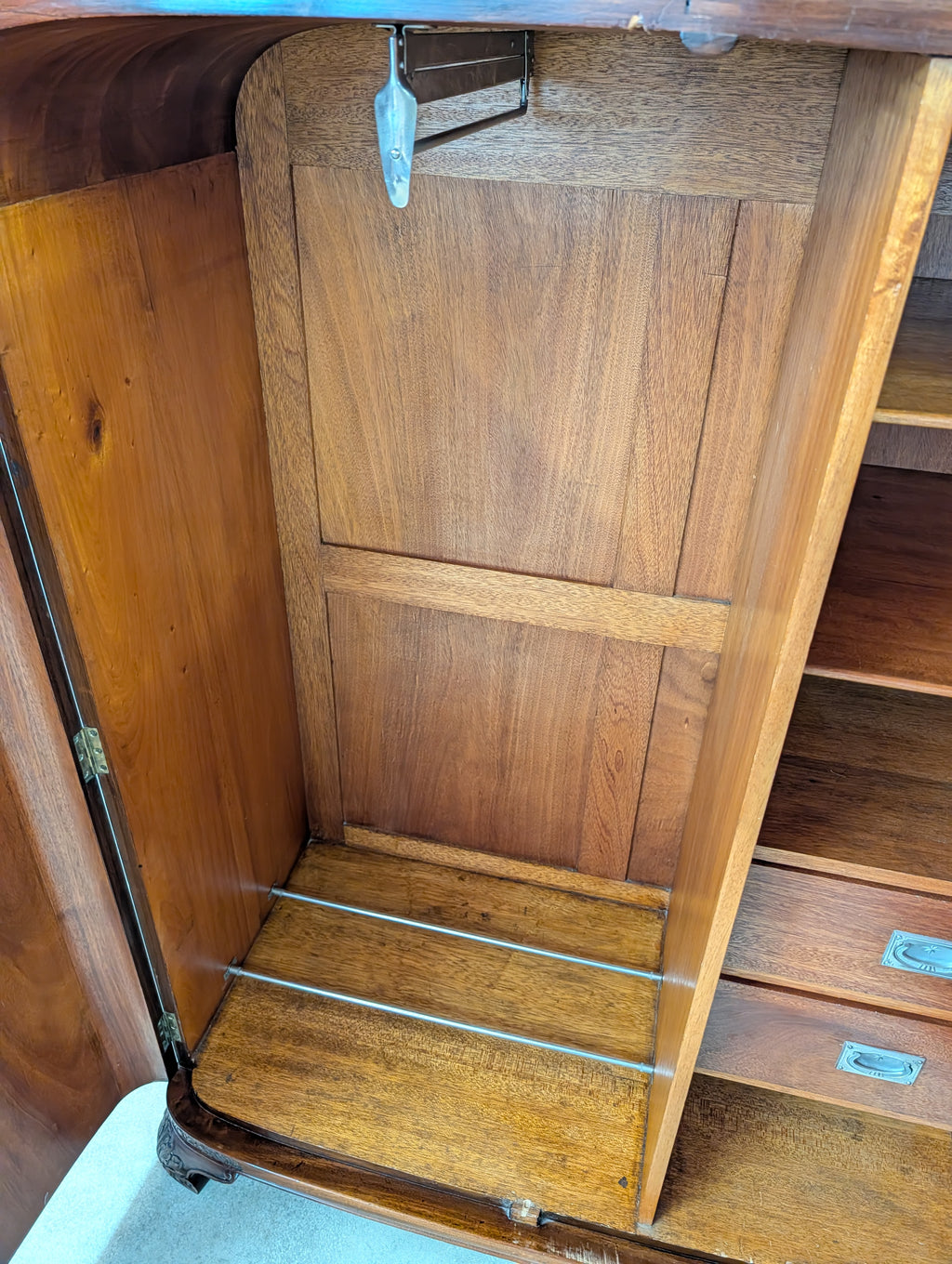 Art Deco Burr Walnut Compactum Small Gentlemans Wardrobe Vintage  1930s Cabinet