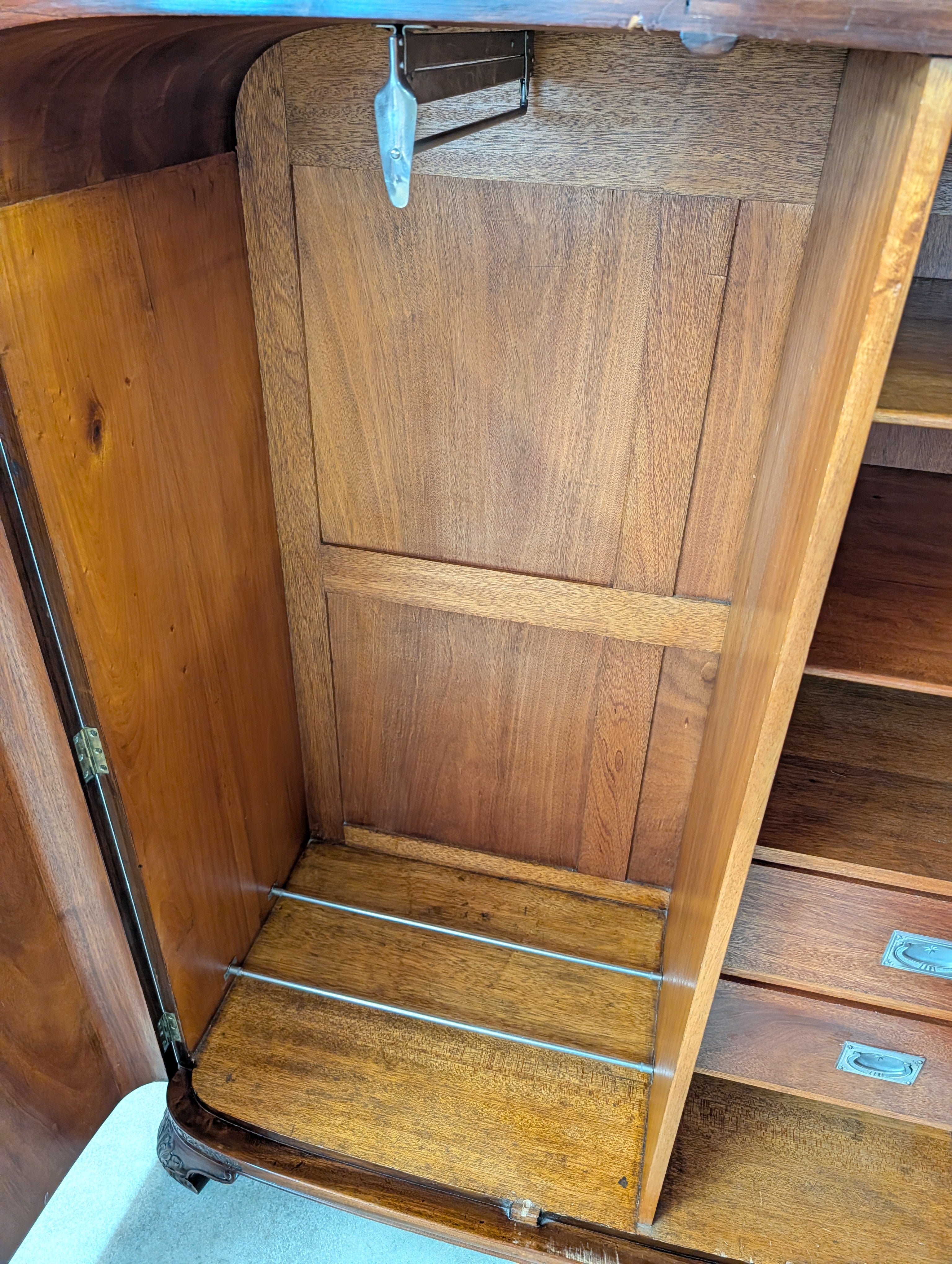 Art Deco Burr Walnut Compactum Small Gentlemans Wardrobe Vintage  1930s Cabinet