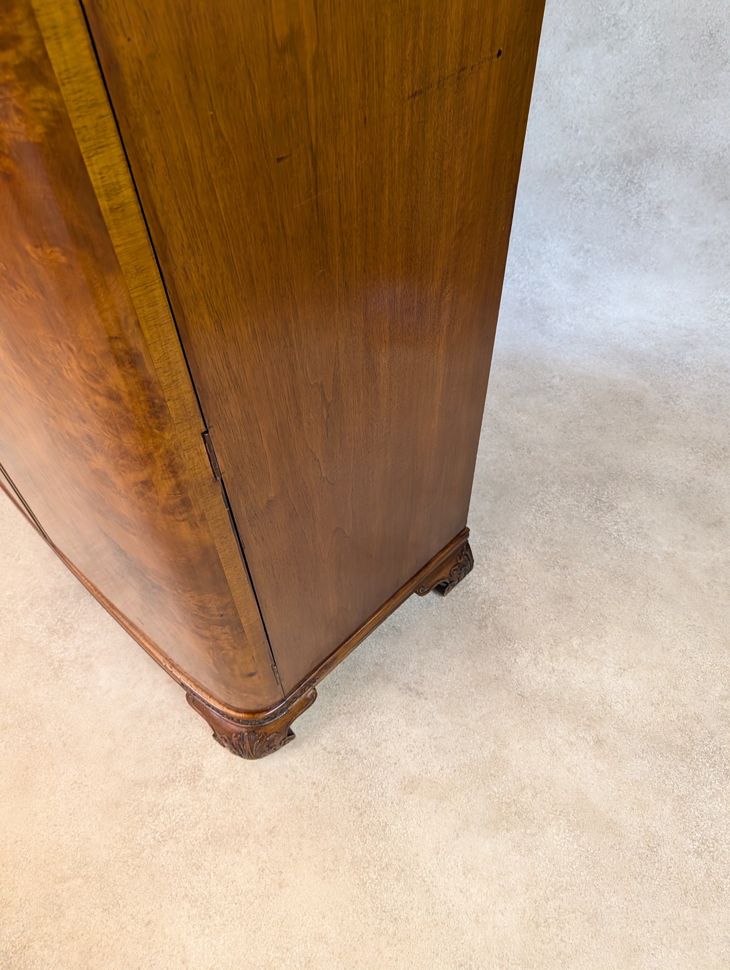 Art Deco Burr Walnut Compactum Small Gentlemans Wardrobe Vintage  1930s Cabinet