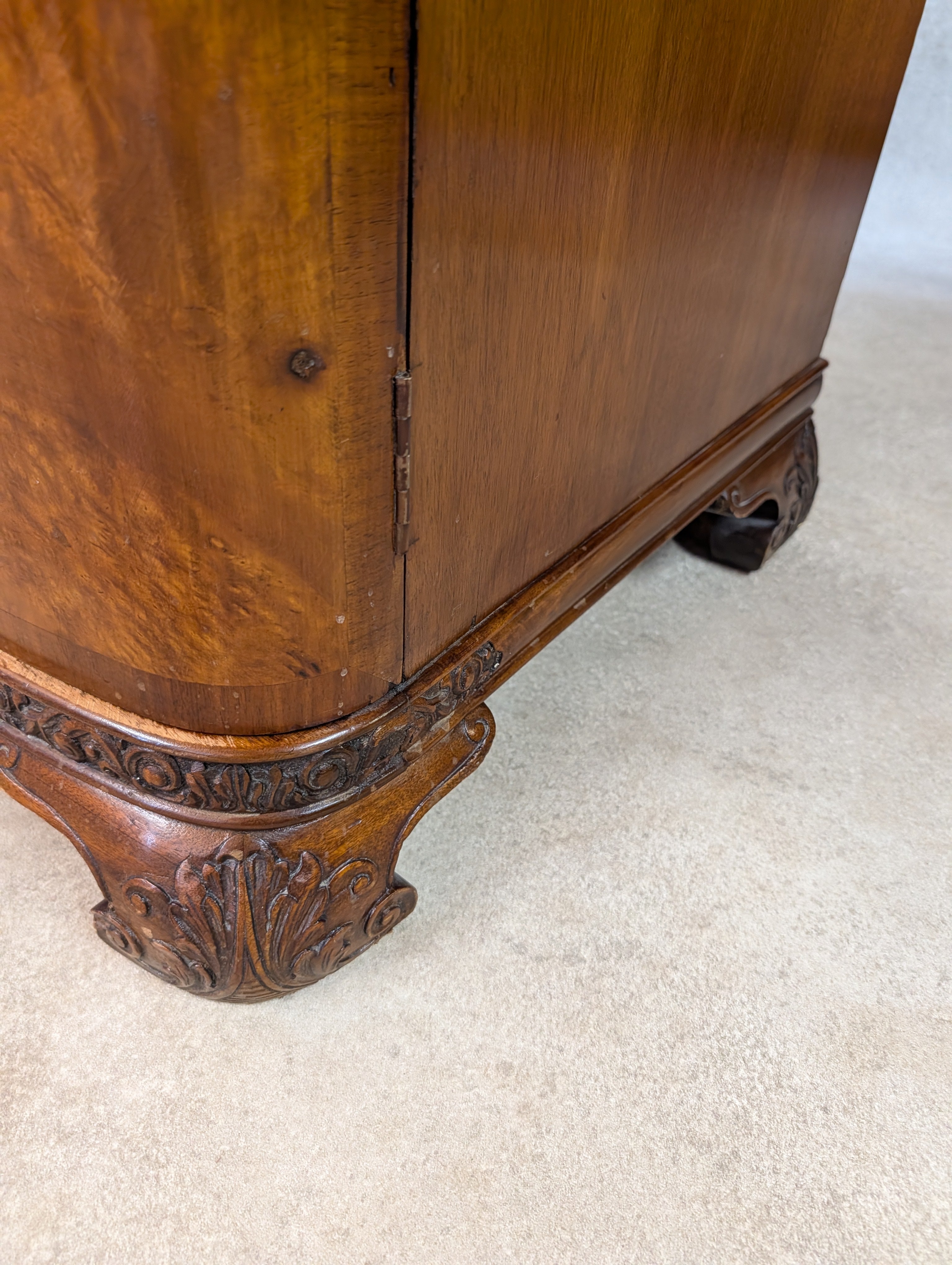 Art Deco Burr Walnut Compactum Small Gentlemans Wardrobe Vintage  1930s Cabinet