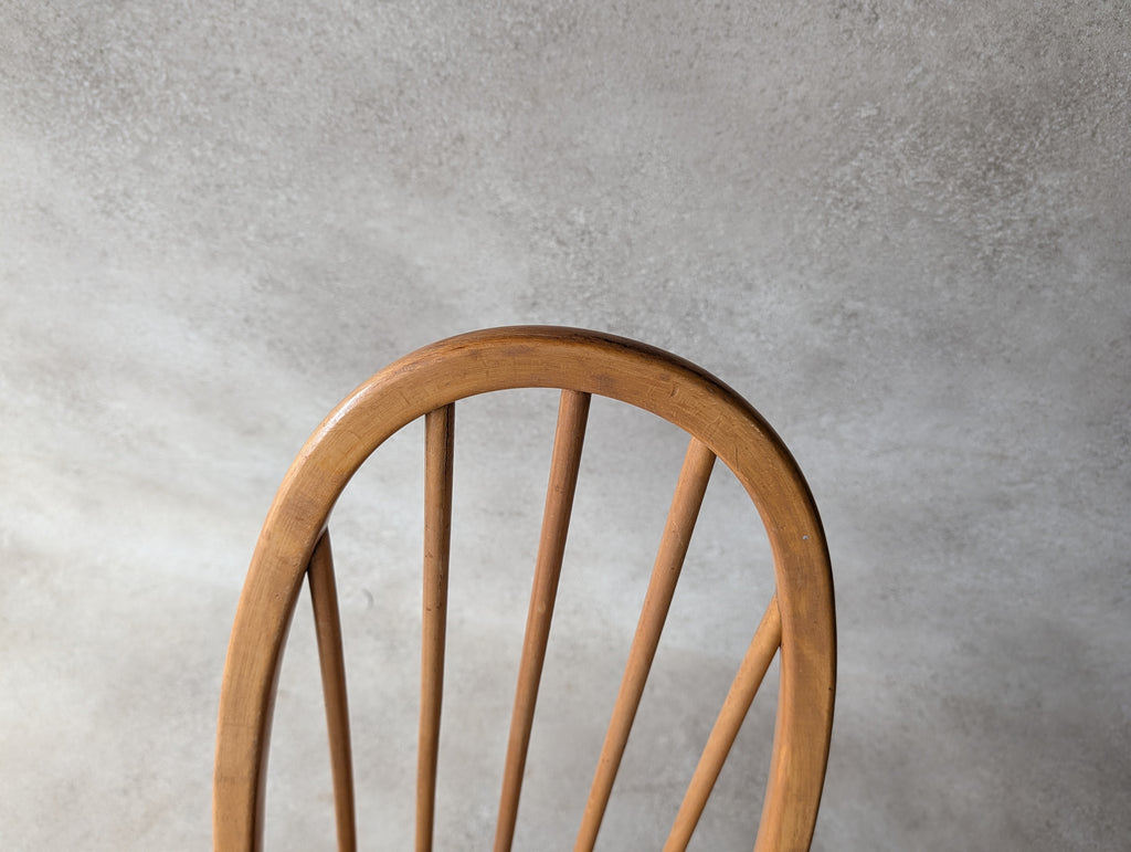 Set Of 4 Ercol Mid Century Blonde Quaker Dining Chairs Elm & Beech - Blue Label