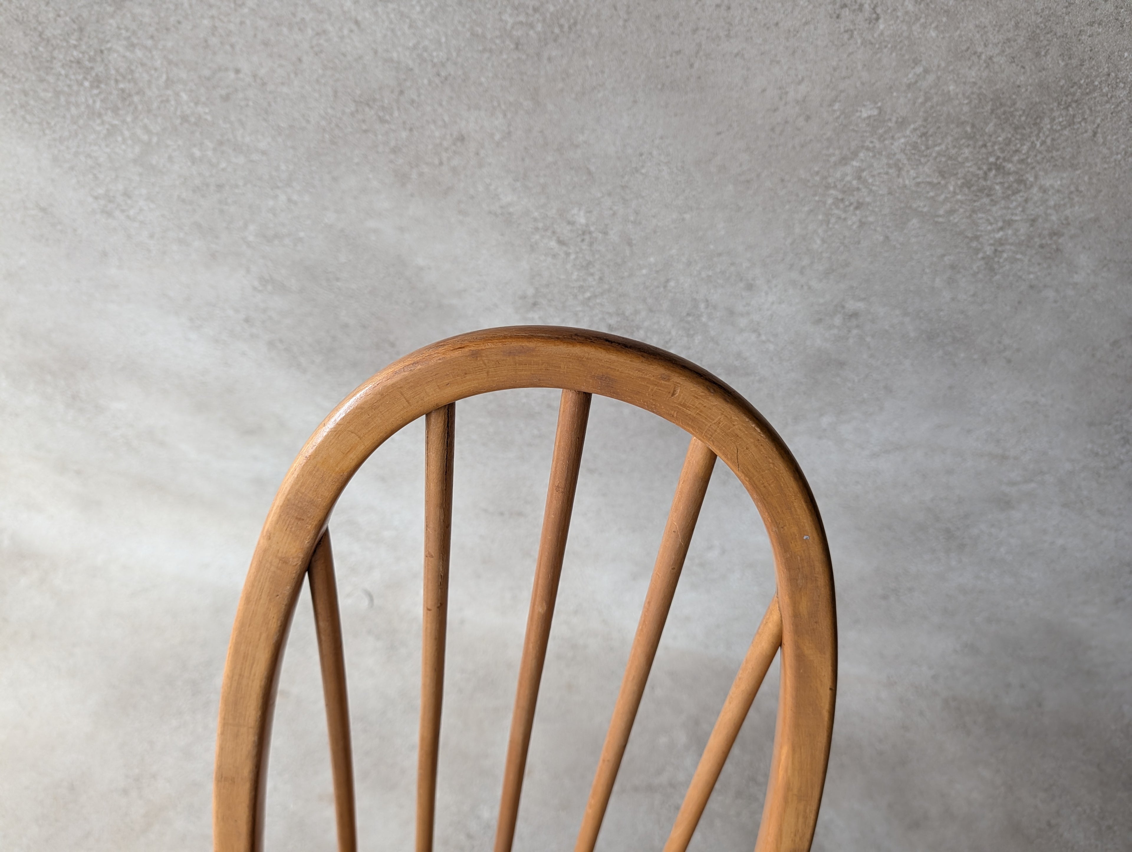 Set Of 4 Ercol Mid Century Blonde Quaker Dining Chairs Elm & Beech - Blue Label