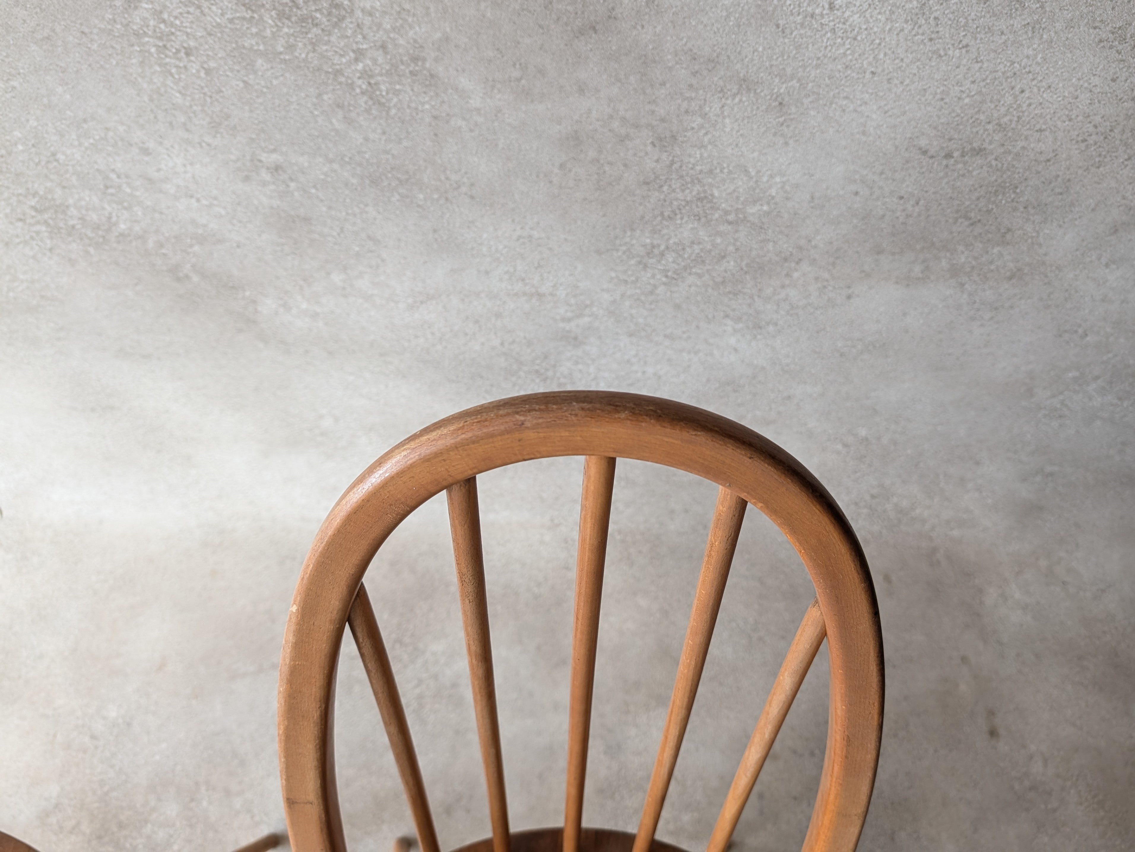Set Of 4 Ercol Mid Century Blonde Quaker Dining Chairs Elm & Beech - Blue Label