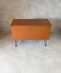 Mid Century Beaver & Tapley Teak Record Cabinet /Media Cupboard On Hair Pin Legs