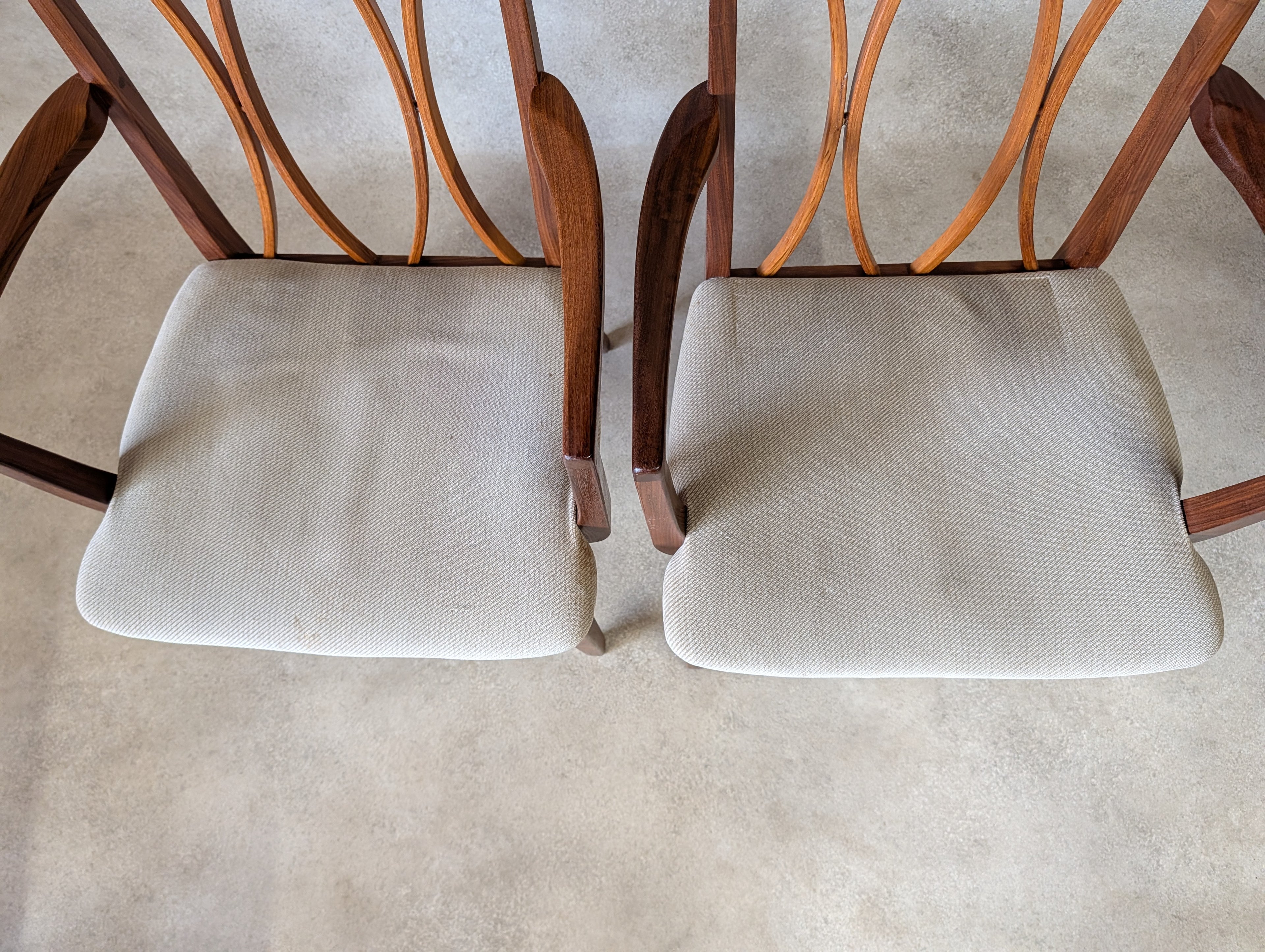 Set Of 6 Mid Century G plan Curve Back Teak Dining Chairs - Includes 2 carvers