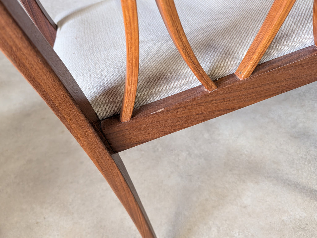 Set Of 6 Mid Century G plan Curve Back Teak Dining Chairs - Includes 2 carvers