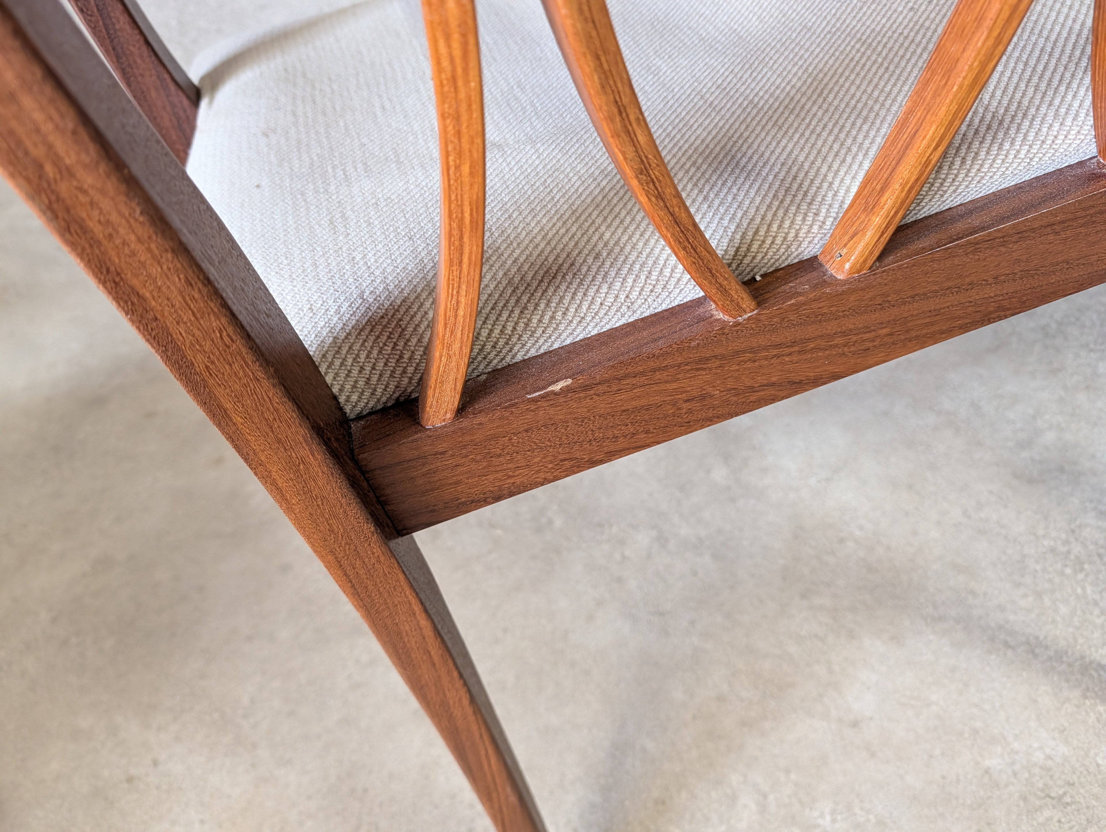 Set Of 6 Mid Century G plan Curve Back Teak Dining Chairs - Includes 2 carvers