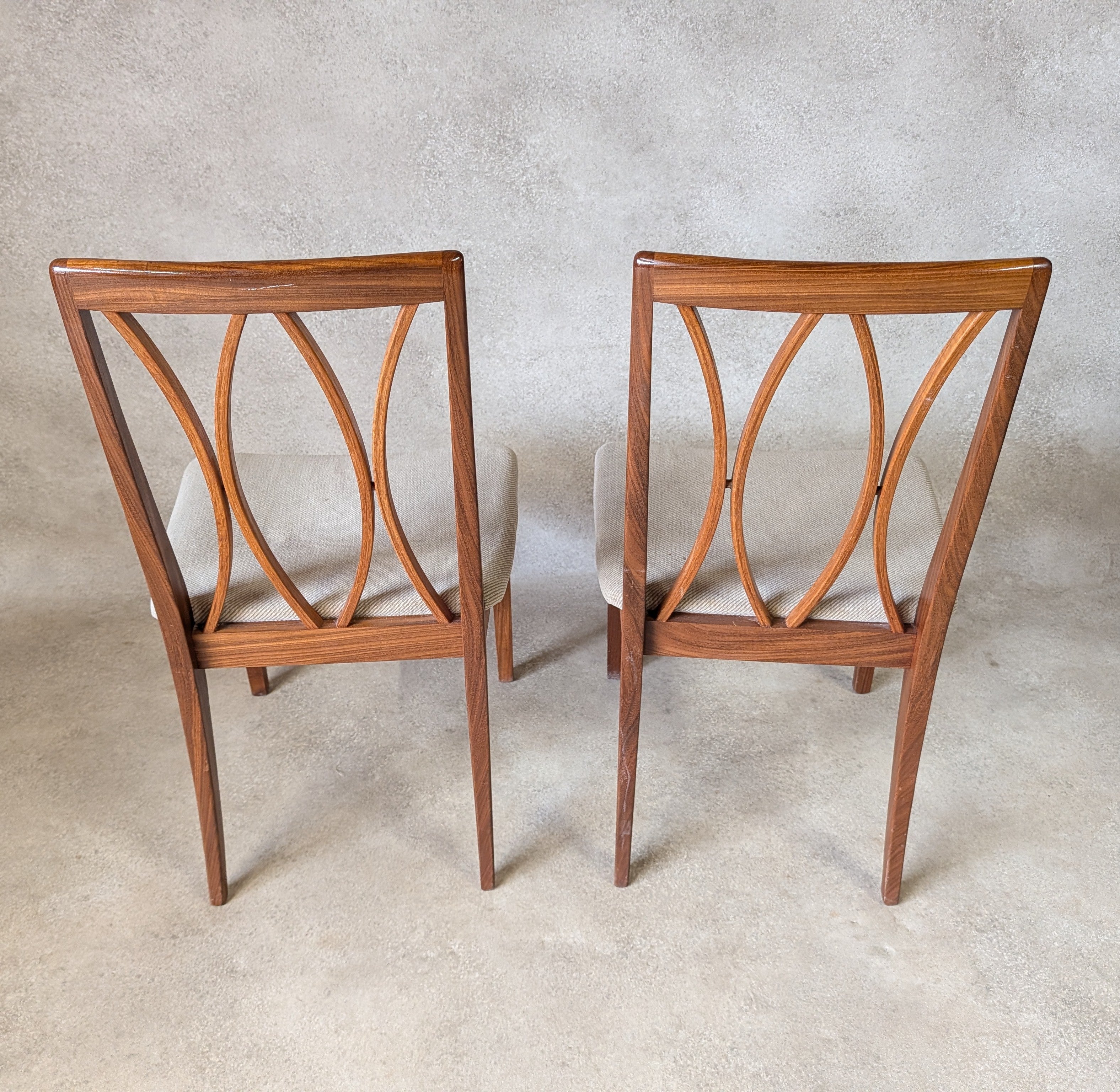 Set Of 6 Mid Century G plan Curve Back Teak Dining Chairs - Includes 2 carvers
