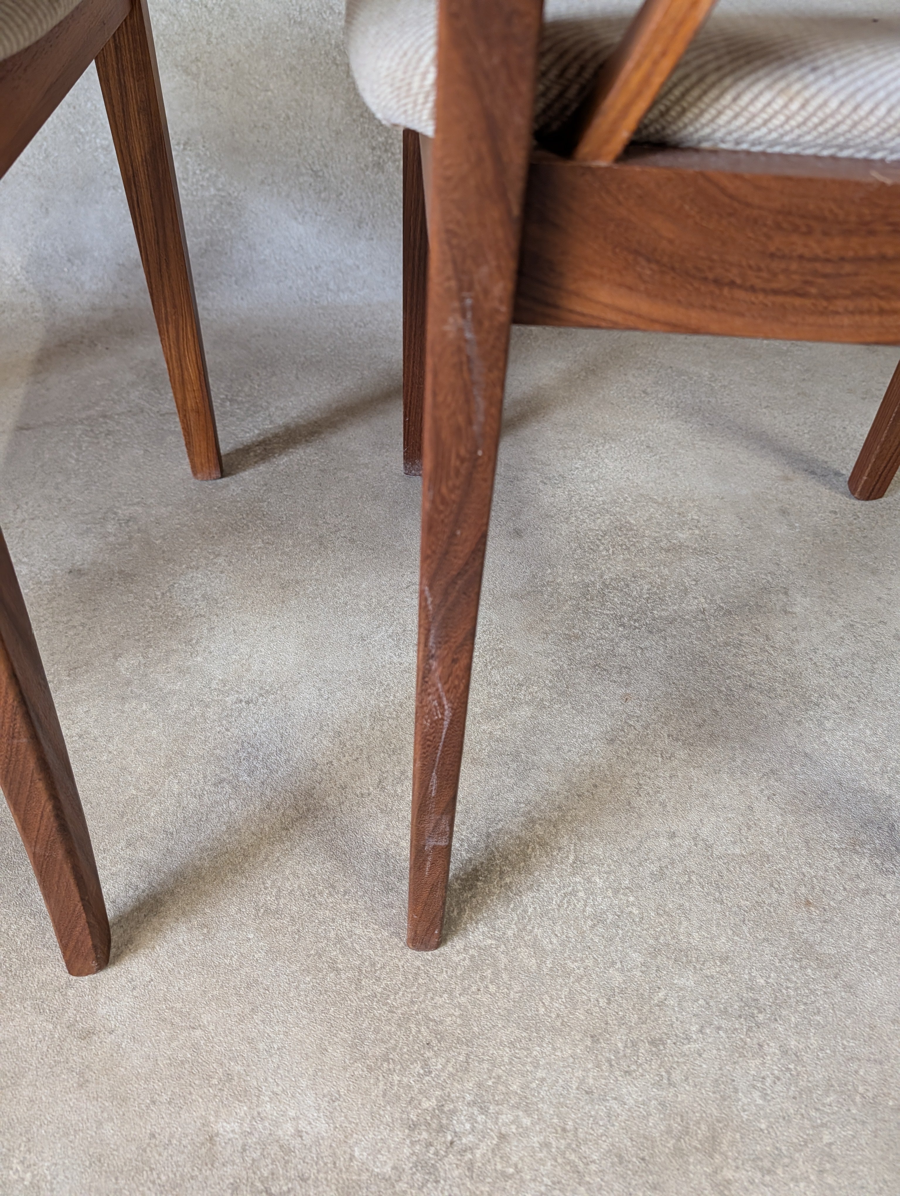 Set Of 6 Mid Century G plan Curve Back Teak Dining Chairs - Includes 2 carvers
