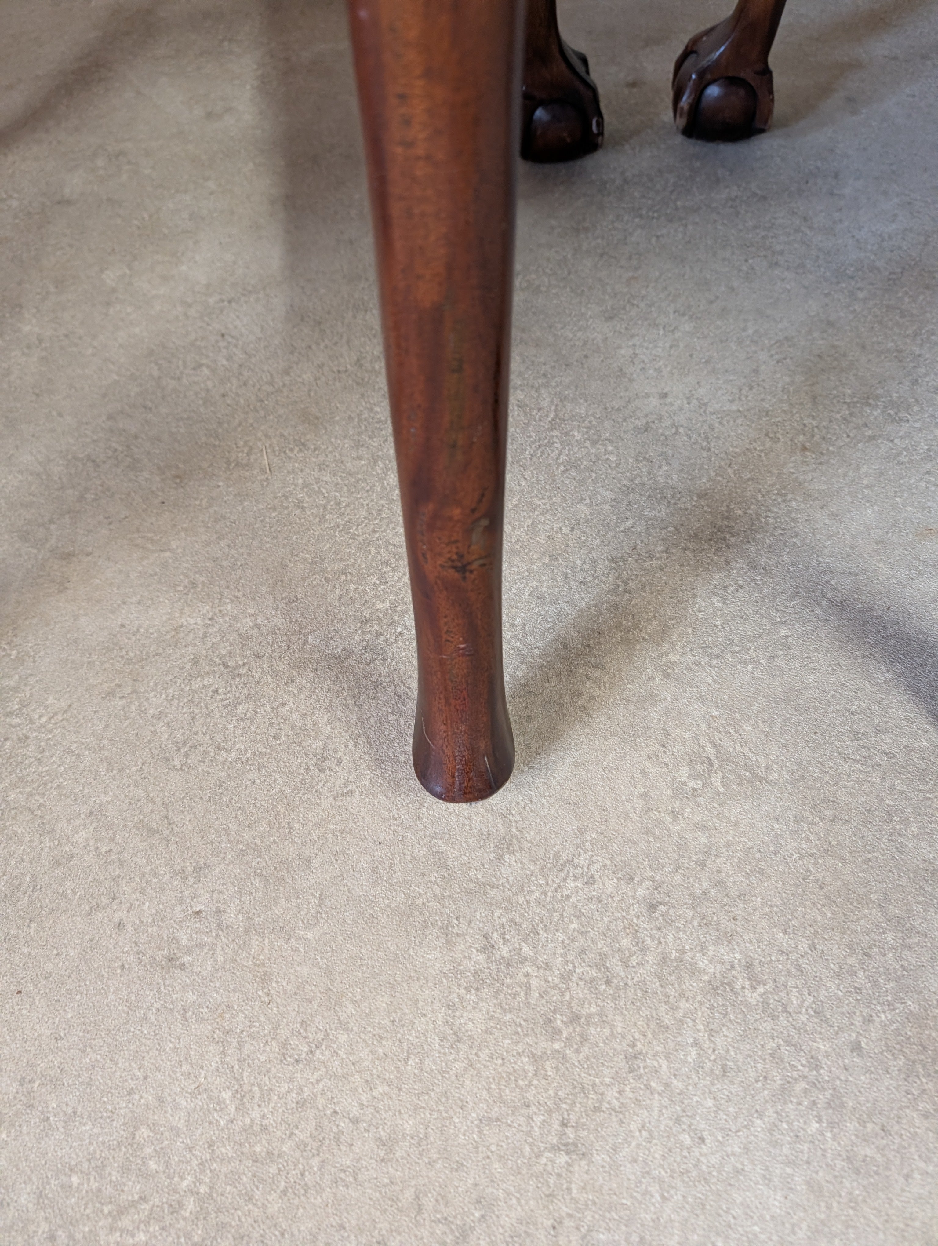 vintage Set Of 6 Mahogany Chippendale Style Dining Chairs With Ball & Claw Feet