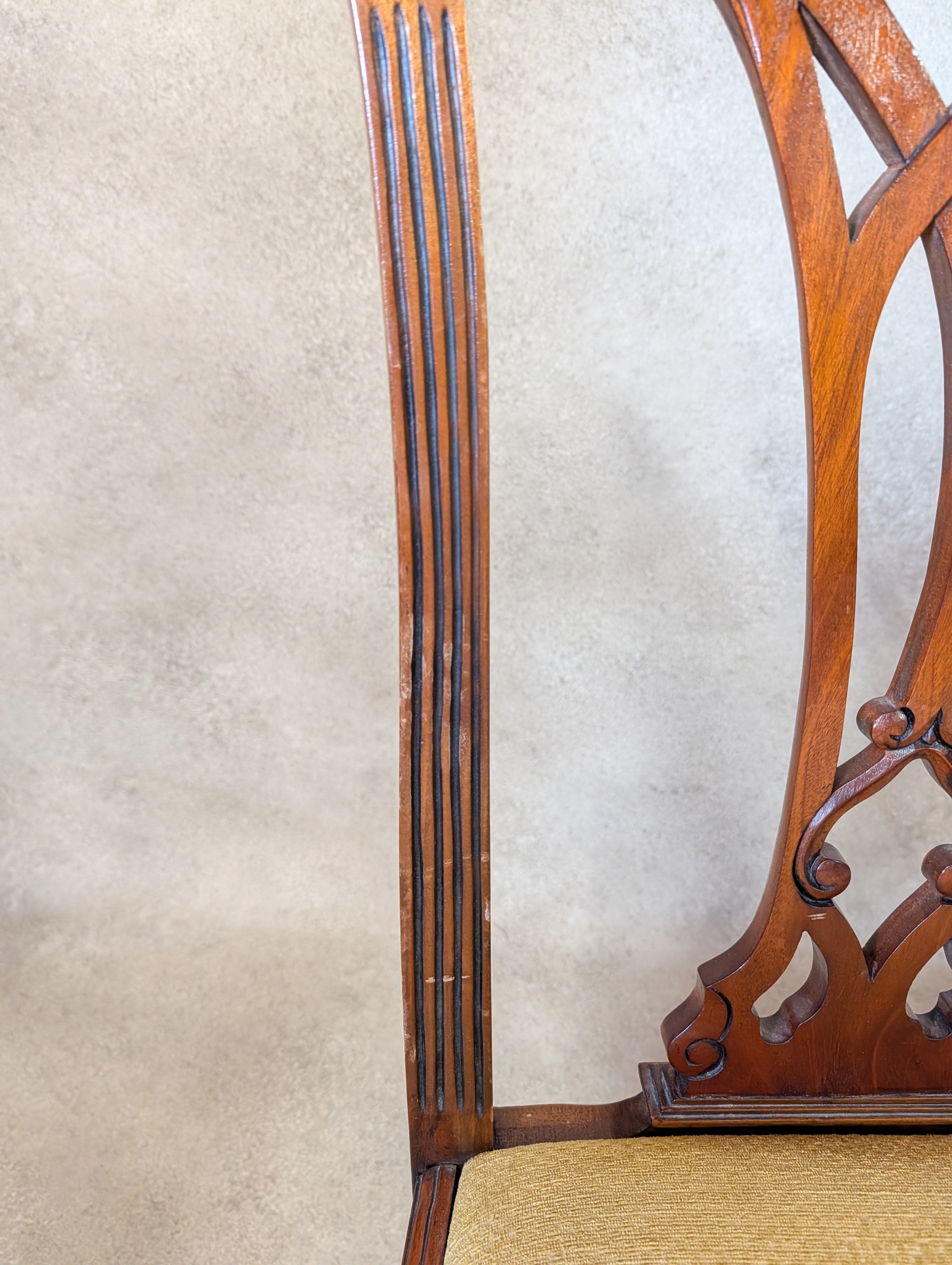 vintage Set Of 6 Mahogany Chippendale Style Dining Chairs With Ball & Claw Feet
