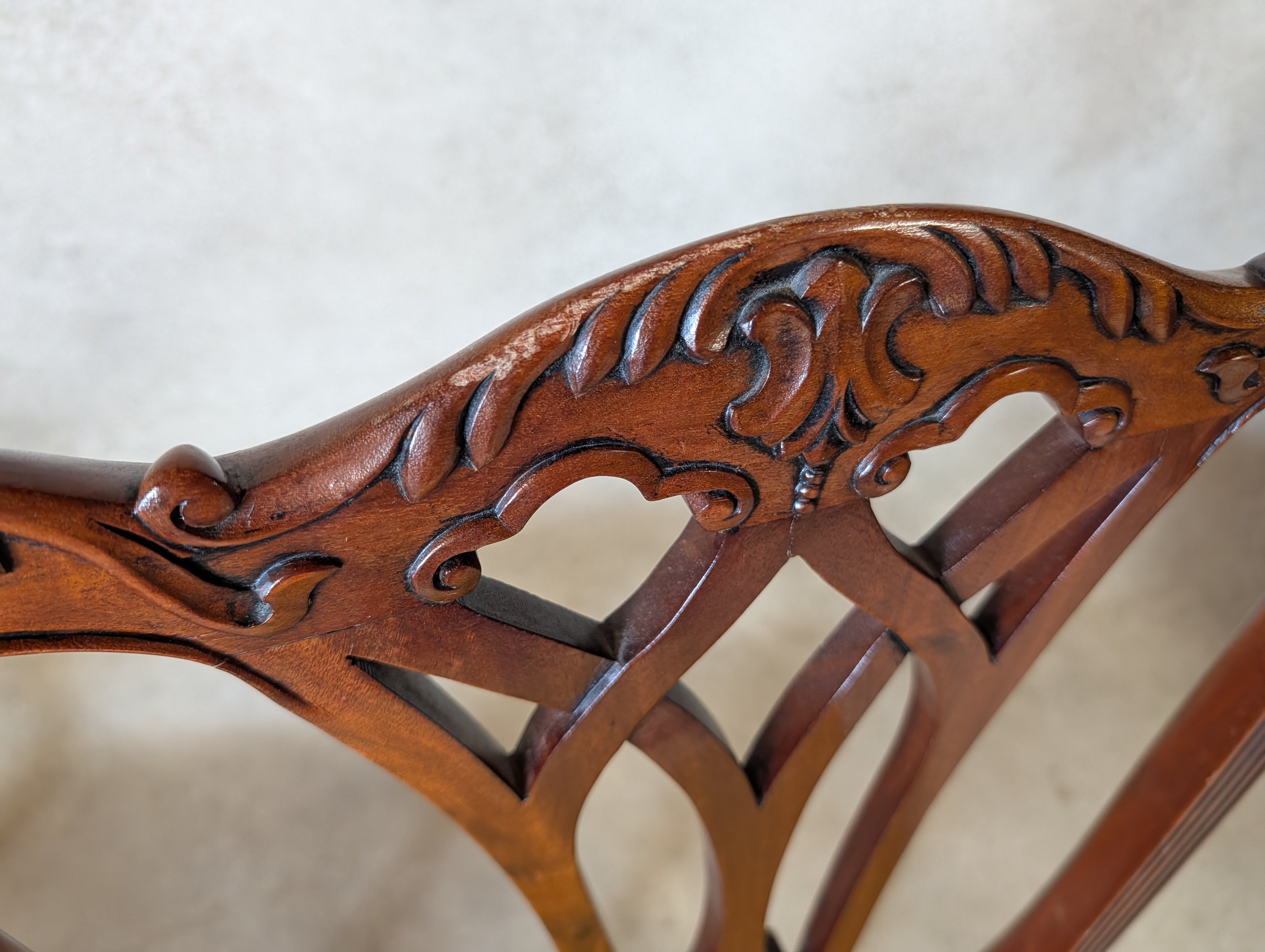 vintage Set Of 6 Mahogany Chippendale Style Dining Chairs With Ball & Claw Feet