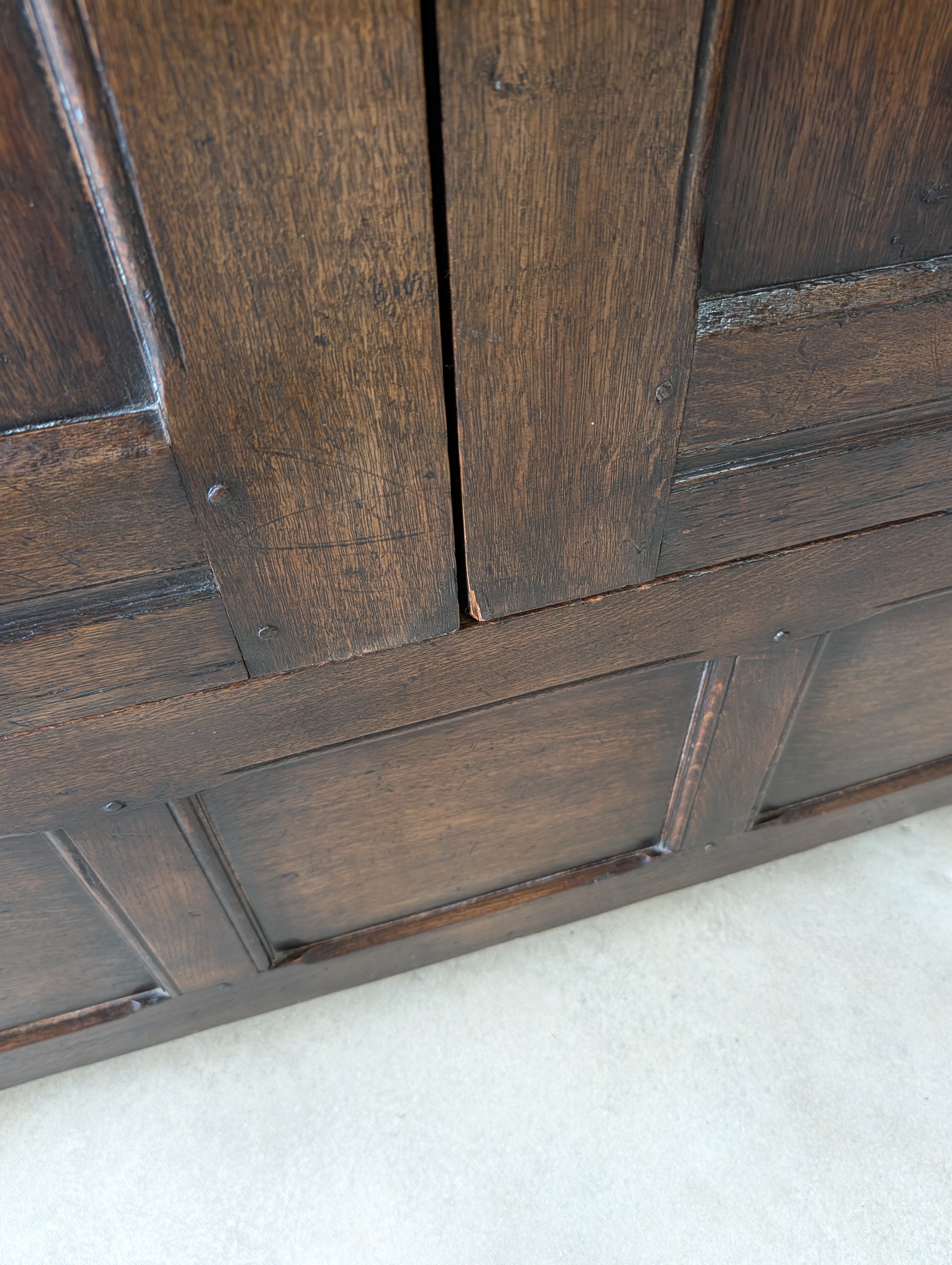 Antique Oak Arts & Crafts Style Jacobean Revival Hall Wardrobe Cupboard
