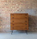 Mid Century Teak Avalon Chest Of Drawers On Hair Pin Legs - Vintage 1960s
