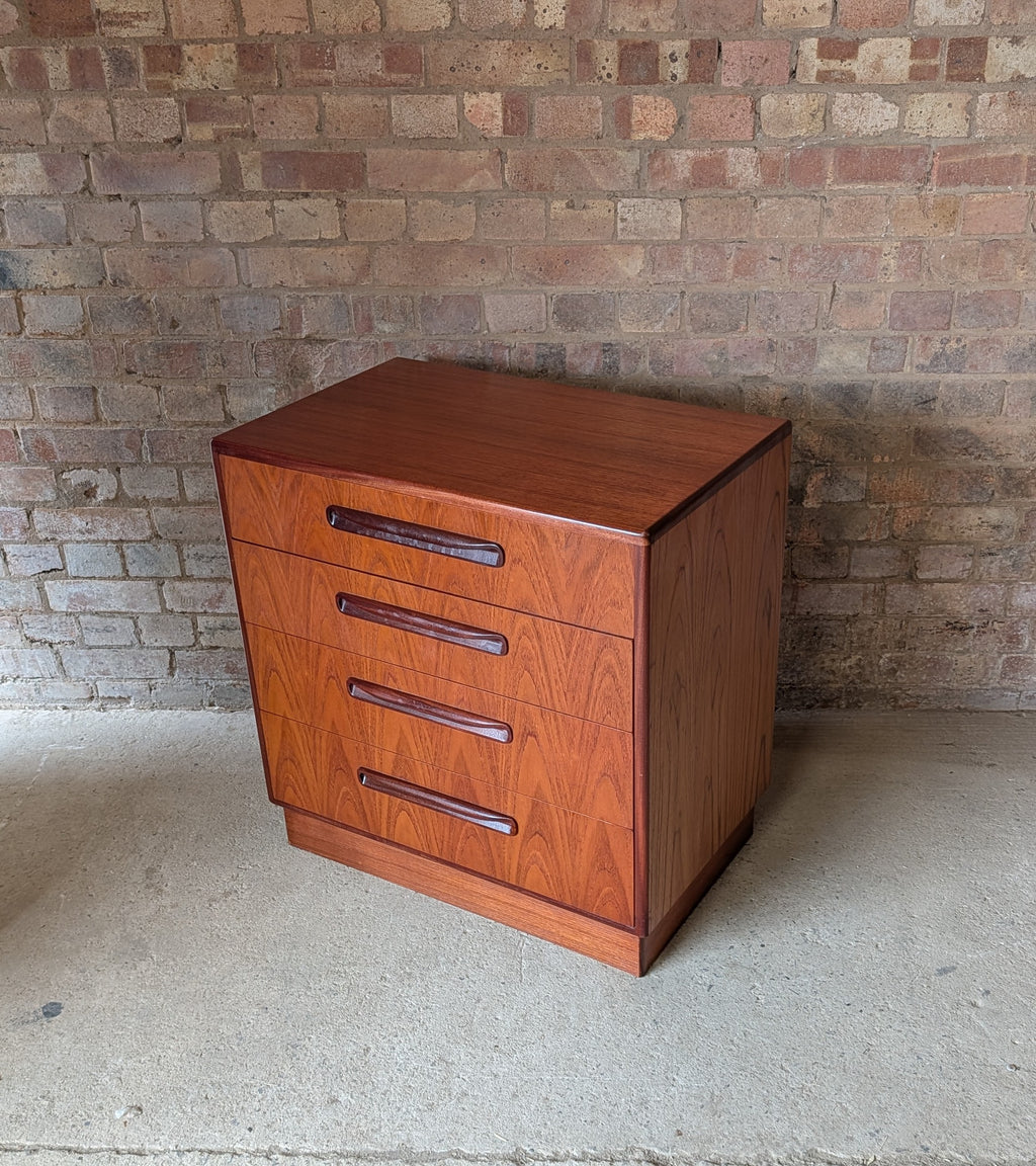 Mid Century G Plan Fresco Teak Chest Of Drawers Vintage 4 Drawer Chest 1960s
