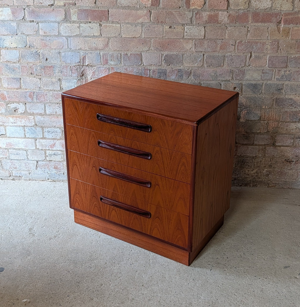 Mid Century G Plan Fresco Teak Chest Of Drawers Vintage 4 Drawer Chest 1960s