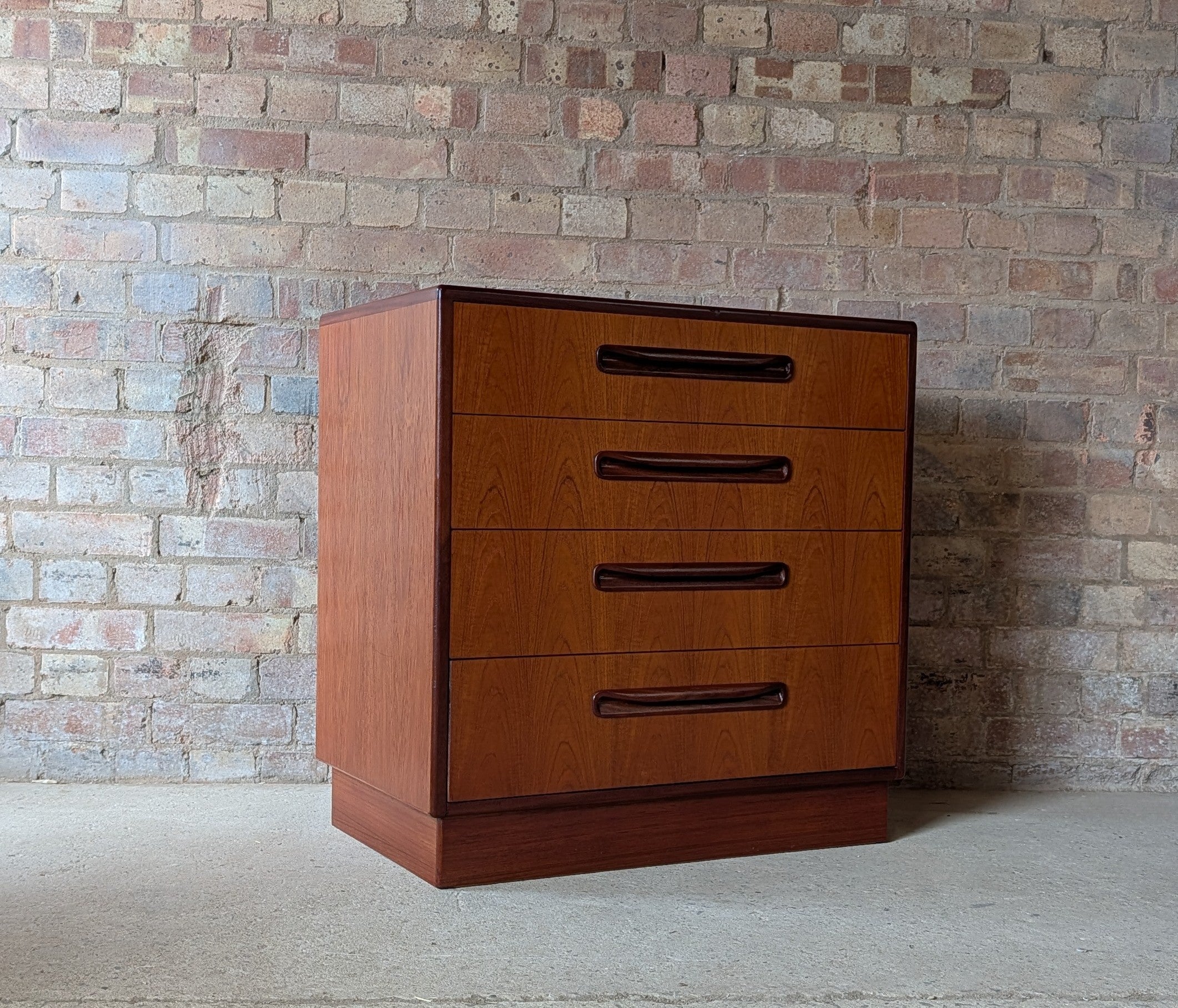 Mid Century G Plan Fresco Teak Chest Of Drawers Vintage 4 Drawer Chest 1960s