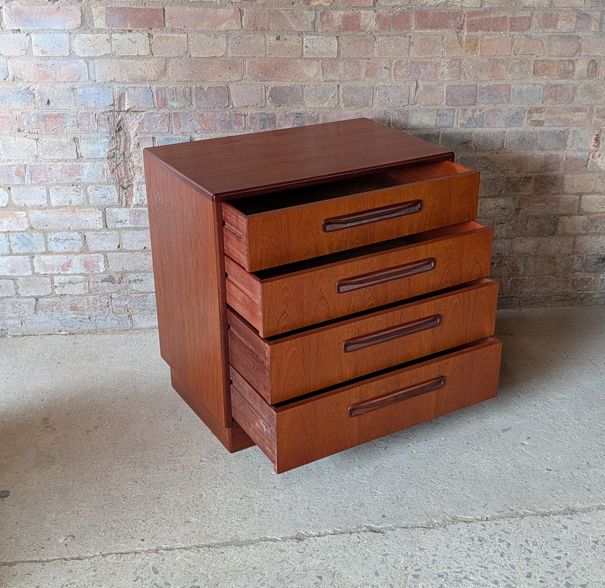 Mid Century G Plan Fresco Teak Chest Of Drawers Vintage 4 Drawer Chest 1960s