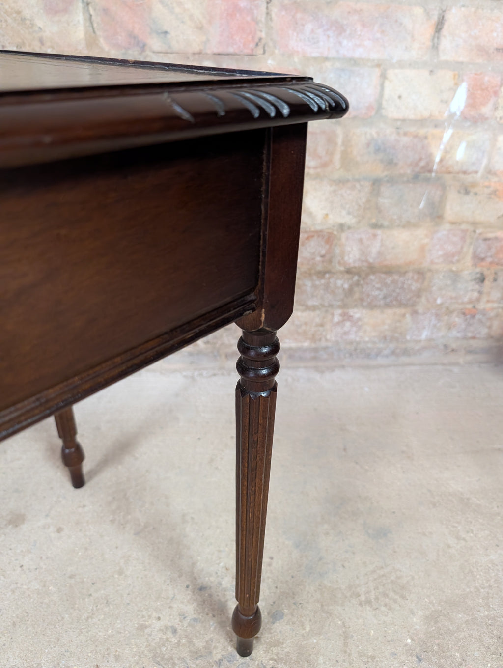 Pair Of Vintage Mahogany Regency Style Leather Top Bedside Tables