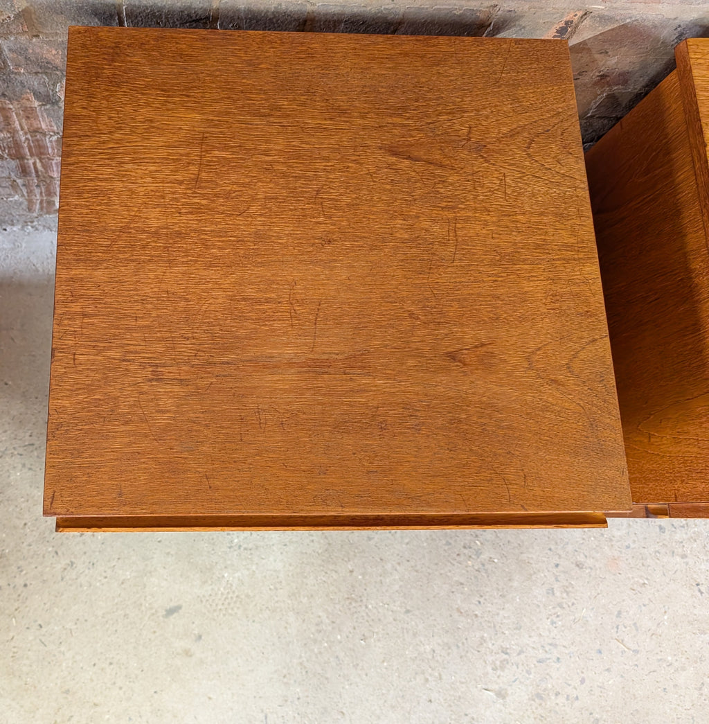 Pair Of Mid Century Teak Bedside Chests / Chest Of Drawers