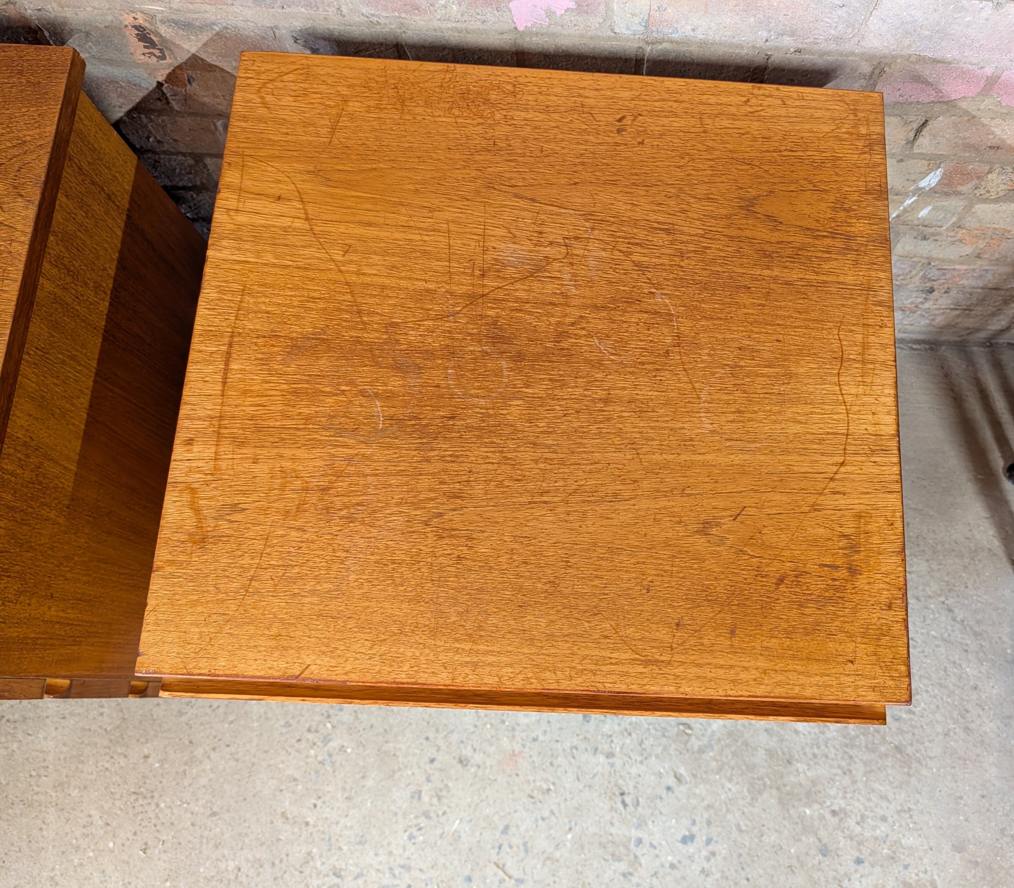 Pair Of Mid Century Teak Bedside Chests / Chest Of Drawers