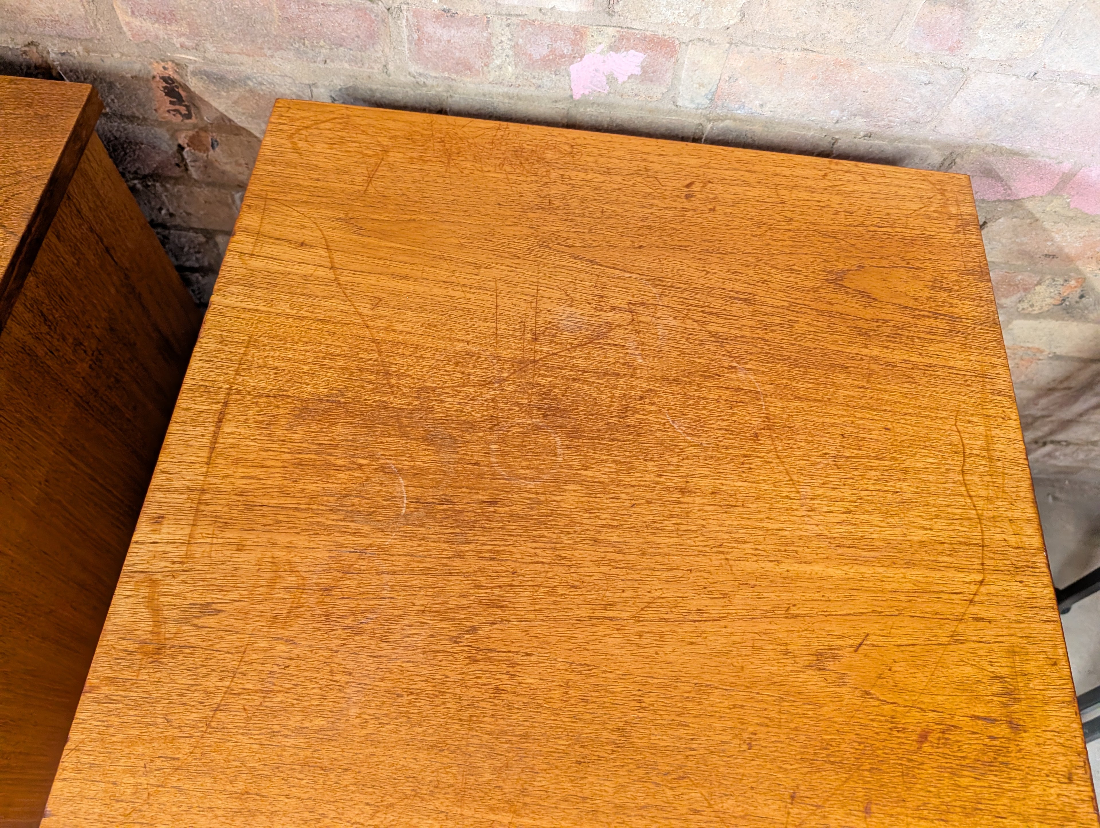 Pair Of Mid Century Teak Bedside Chests / Chest Of Drawers