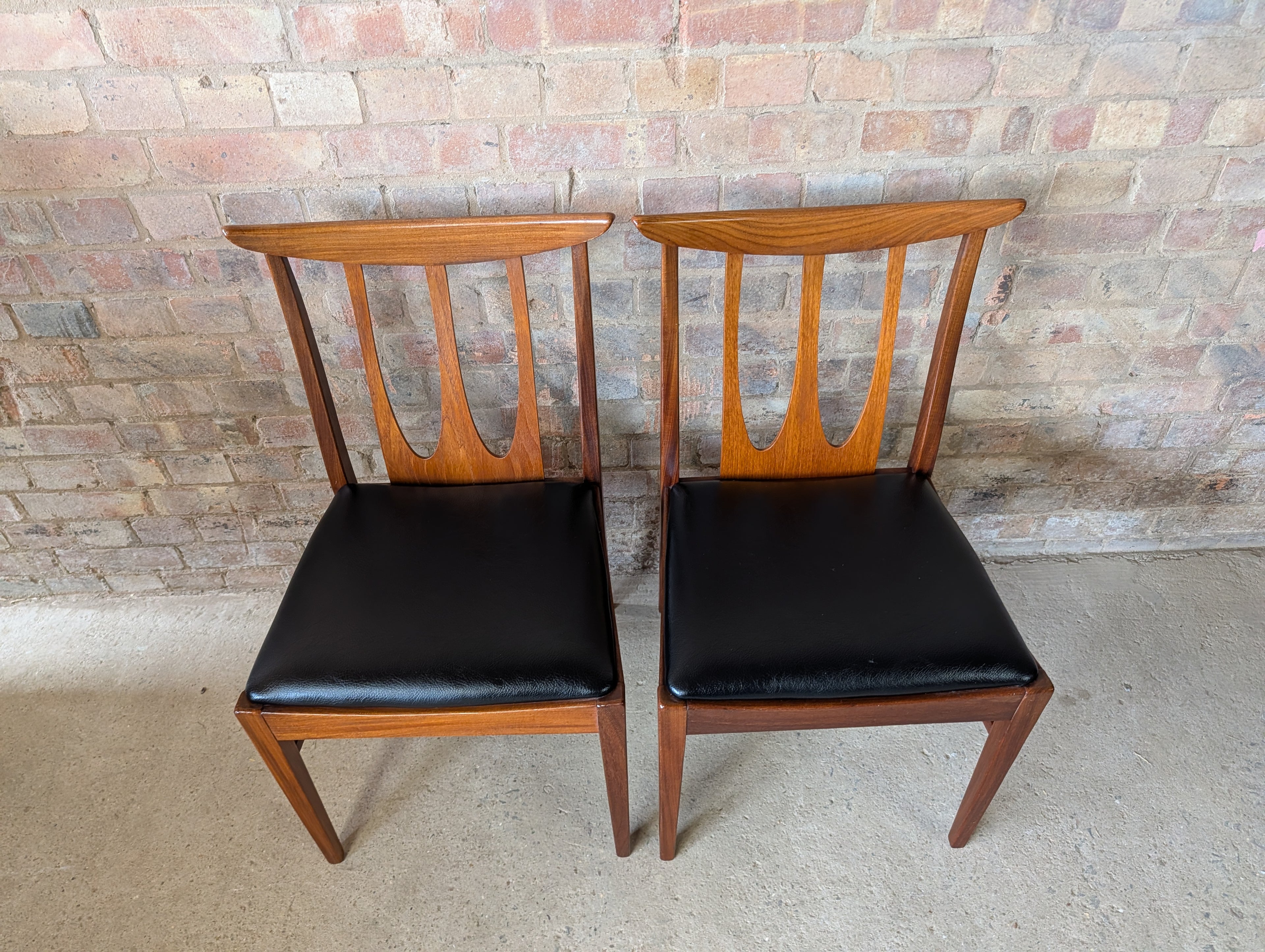 Set Of 6 G Plan Brasilia Mid Century Teak Dining Chairs - Vintage 1960s