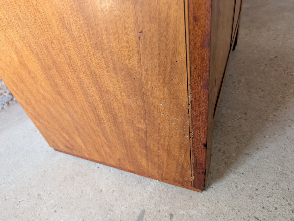 Vintage Art Deco Style Burr Maple Compactum Tallboy Linen Cabinet / Cupboard