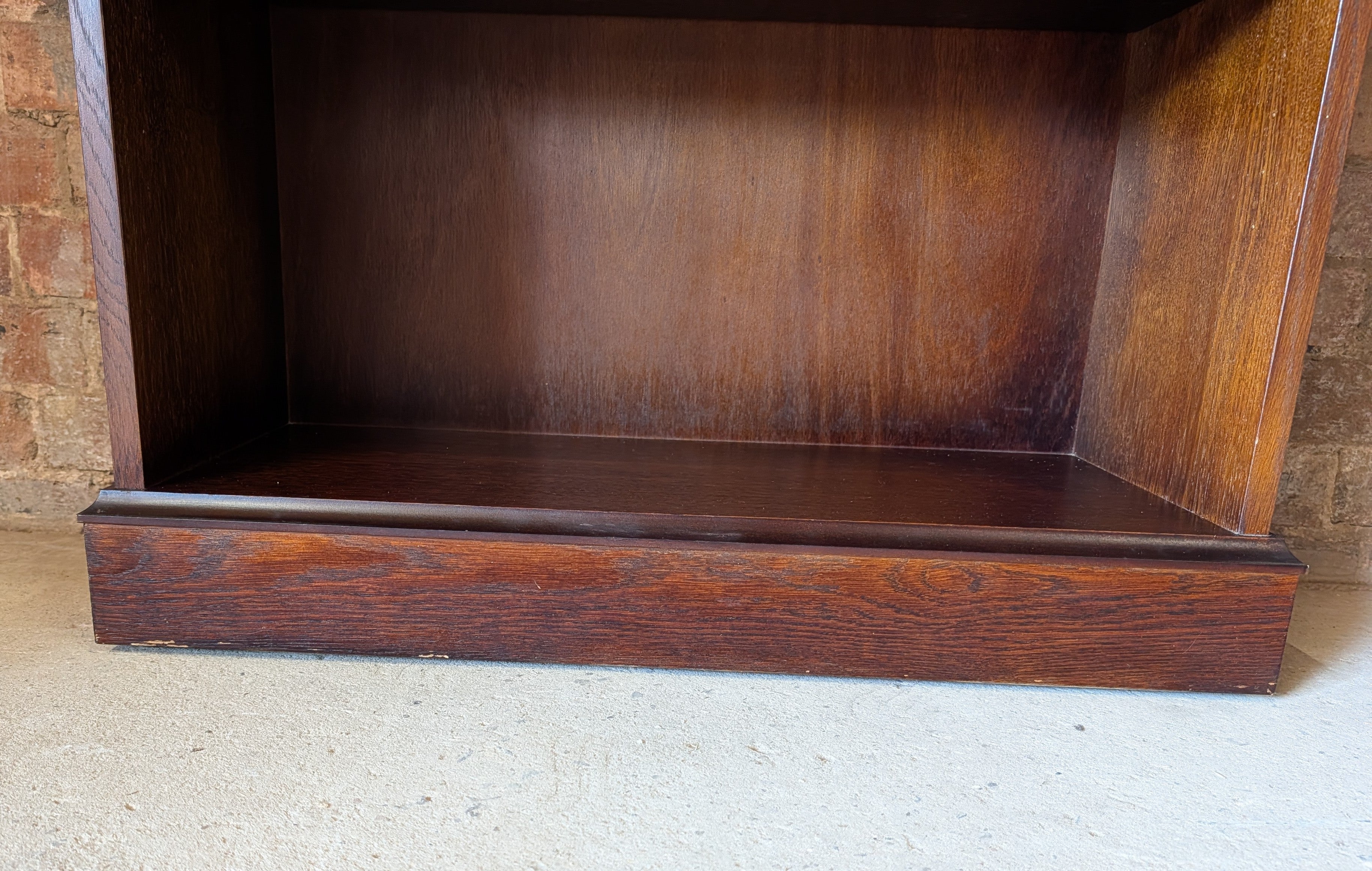 Vintage Tall Oak Open Bookcase