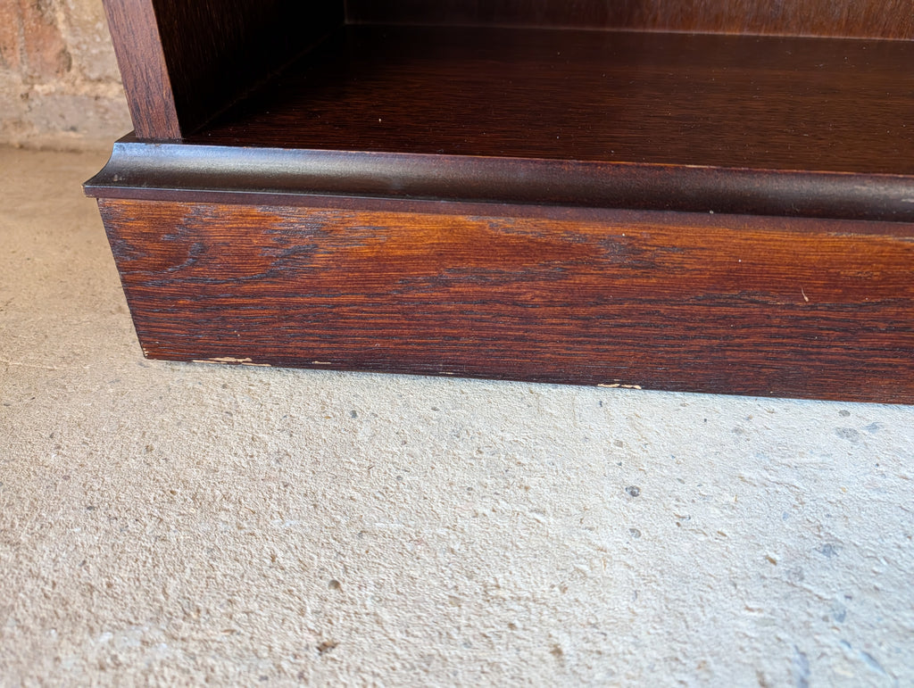 Vintage Tall Oak Open Bookcase