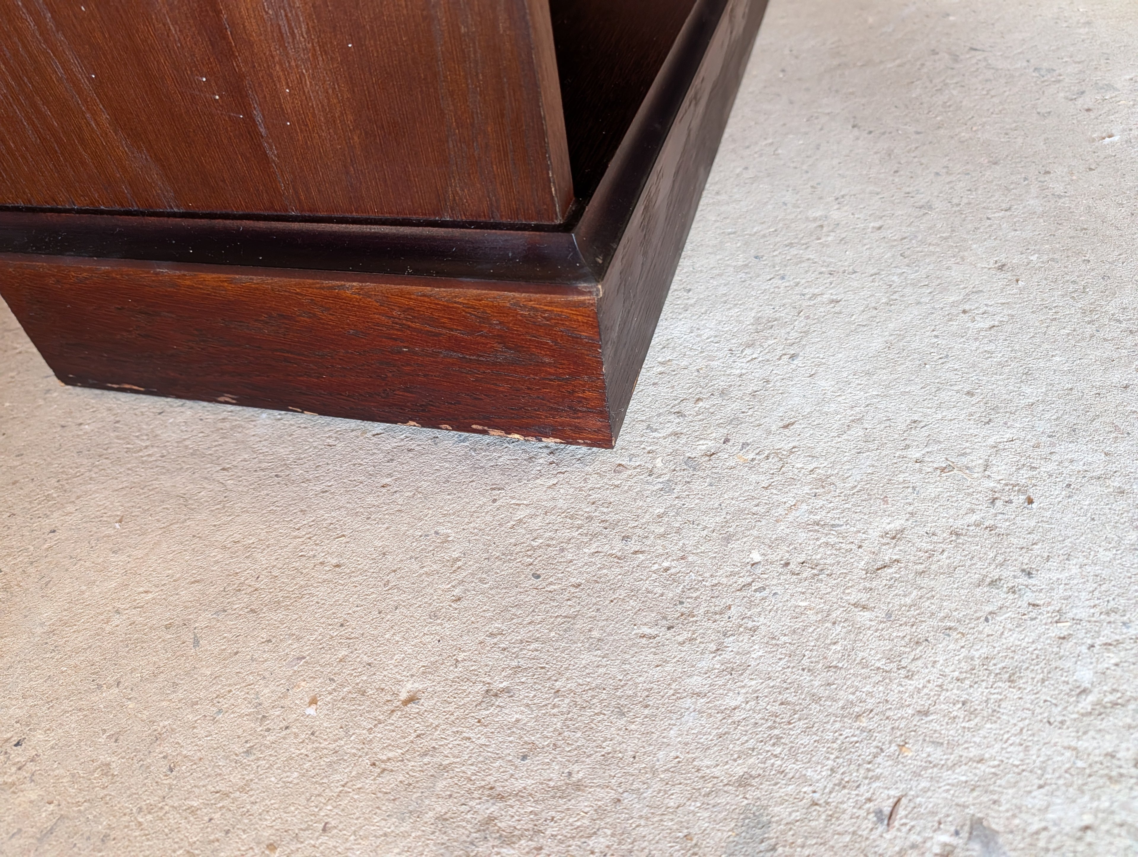 Vintage Tall Oak Open Bookcase