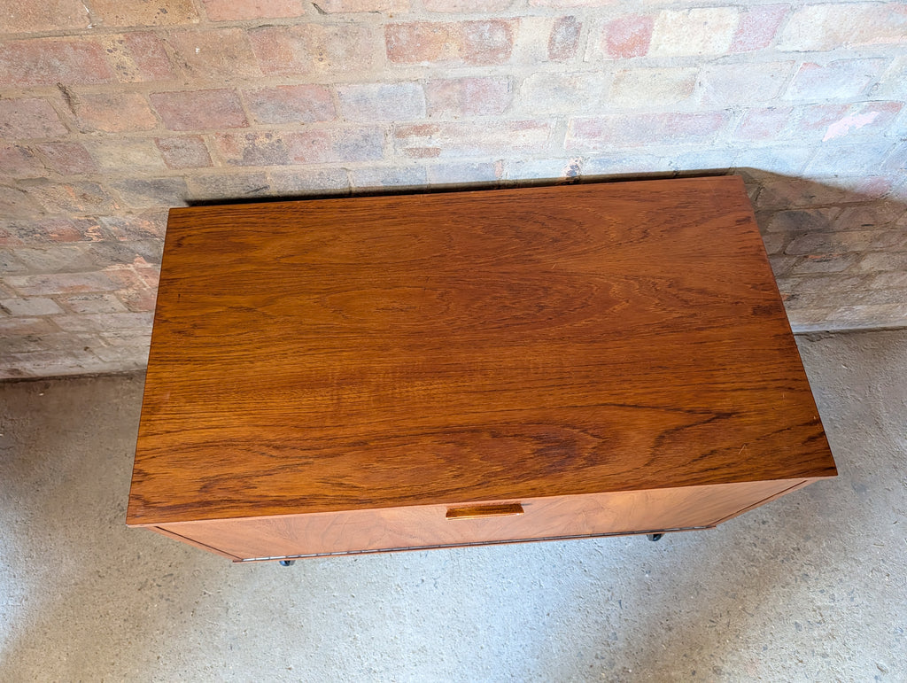 Mid Century Teak Avalon Record Caninet Small Cupboard On Hair Pin Legs
