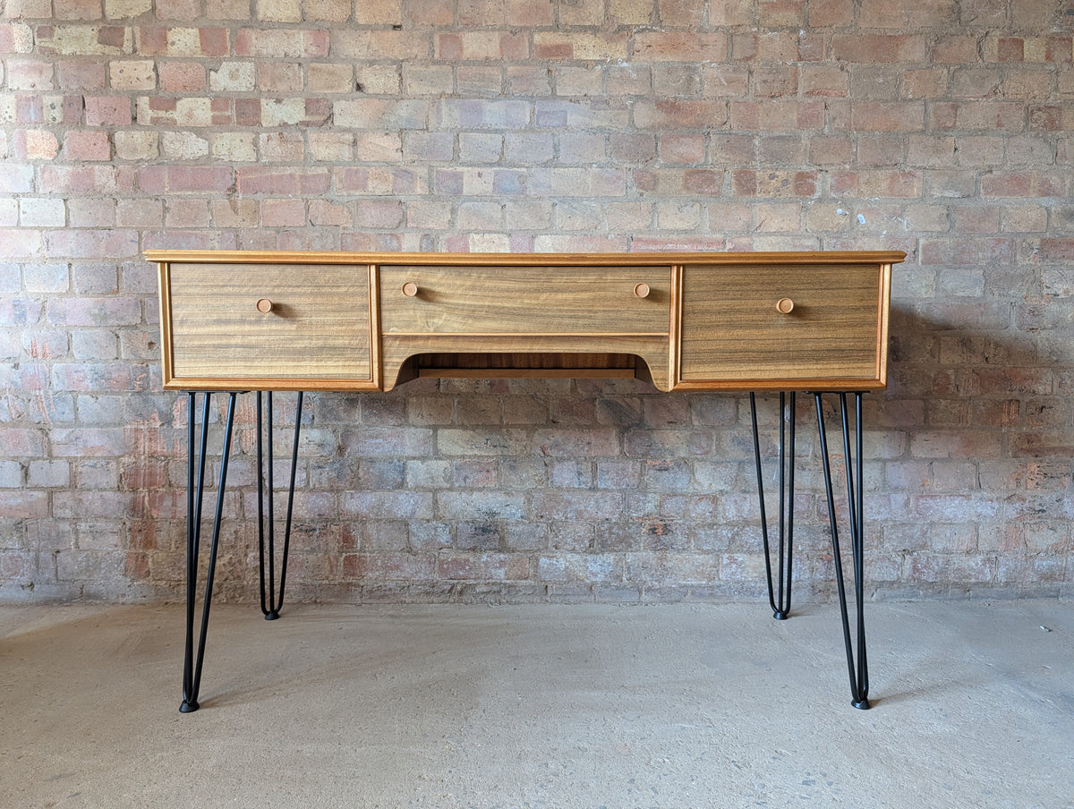 Mid Century Alfred Cox Walnut Desk On Hair Pin Legs