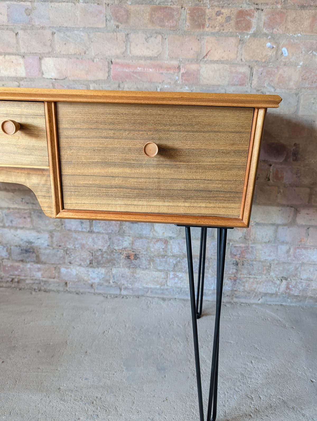 Mid Century Alfred Cox Walnut Desk On Hair Pin Legs