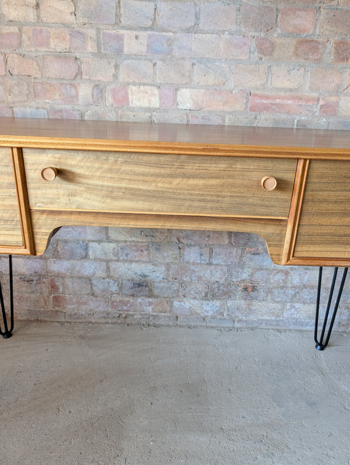 Mid Century Alfred Cox Walnut Desk On Hair Pin Legs