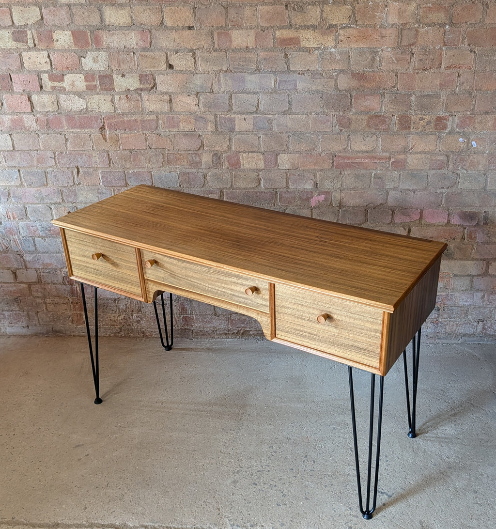Mid Century Alfred Cox Walnut Desk On Hair Pin Legs