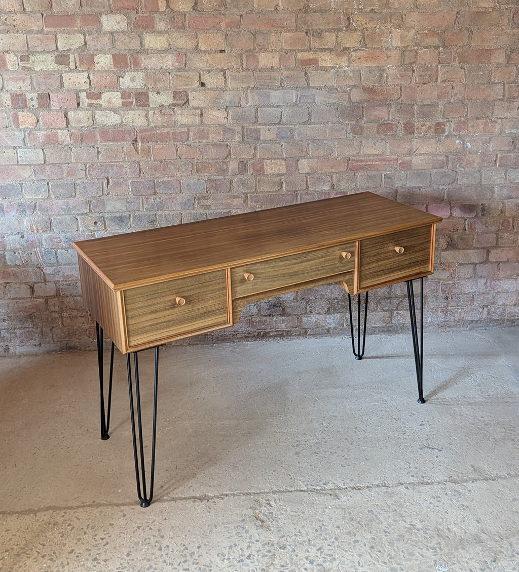 Mid Century Alfred Cox Walnut Desk On Hair Pin Legs