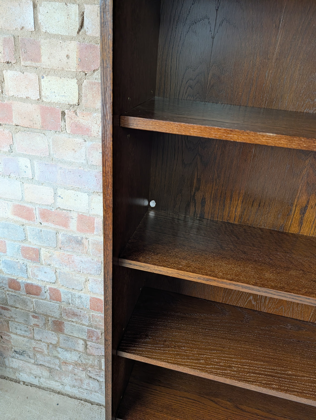 Vintage Oak Tall Open Bookcase
