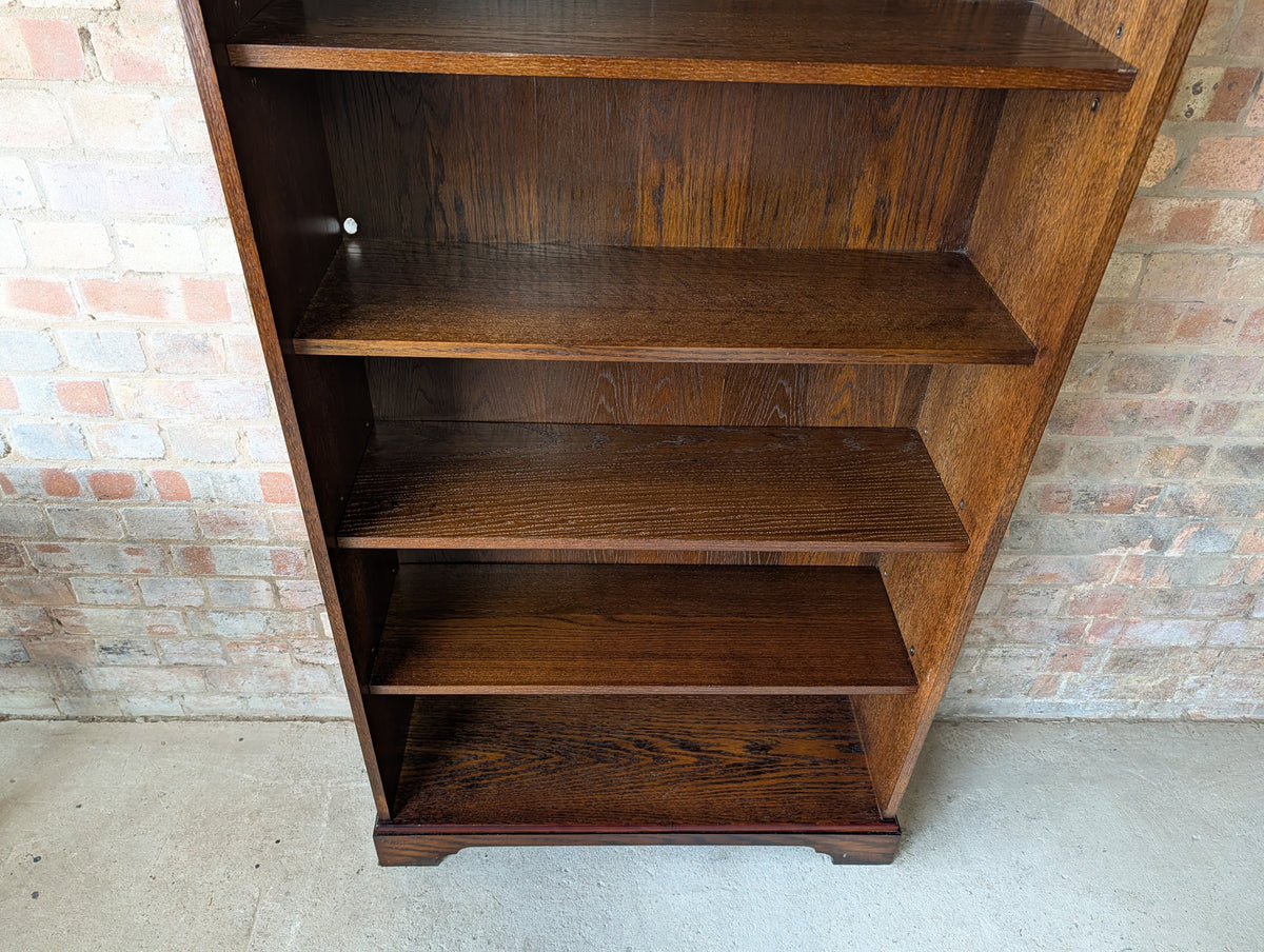 Vintage Oak Tall Open Bookcase