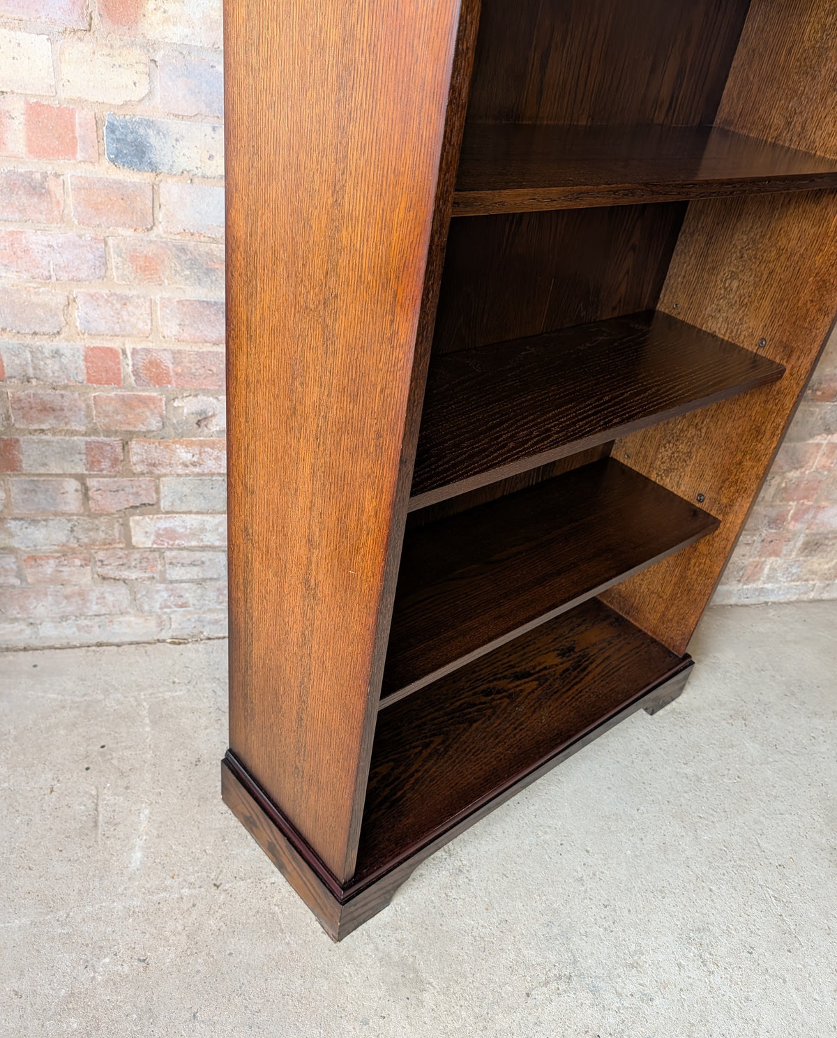 Vintage Oak Tall Open Bookcase