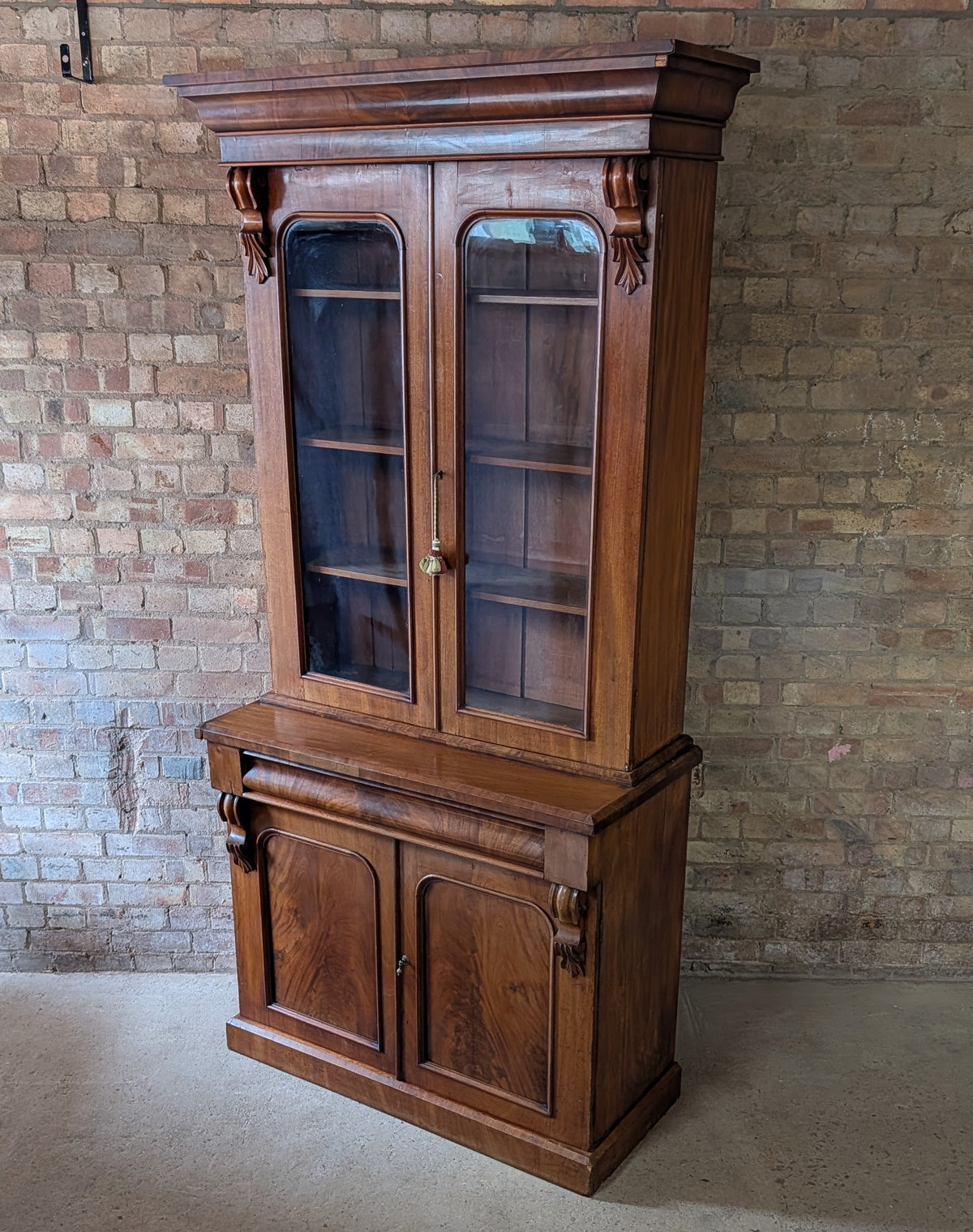 Victorian Mahogany Glazed Antique Library Bookcase