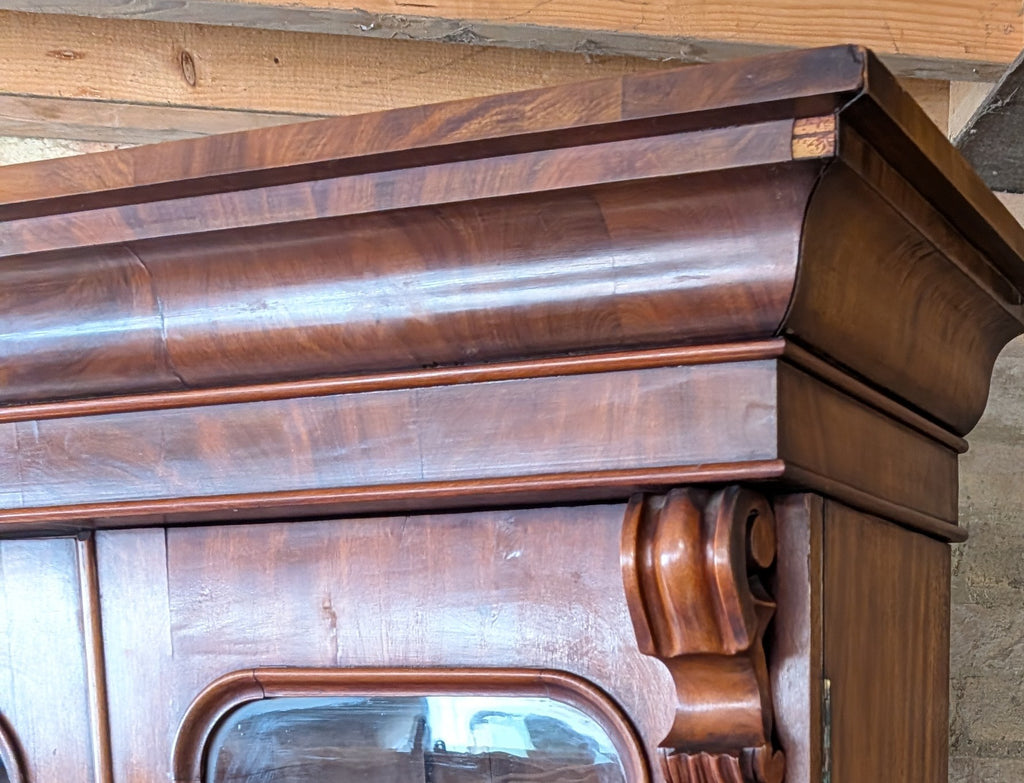 Victorian Mahogany Glazed Antique Library Bookcase