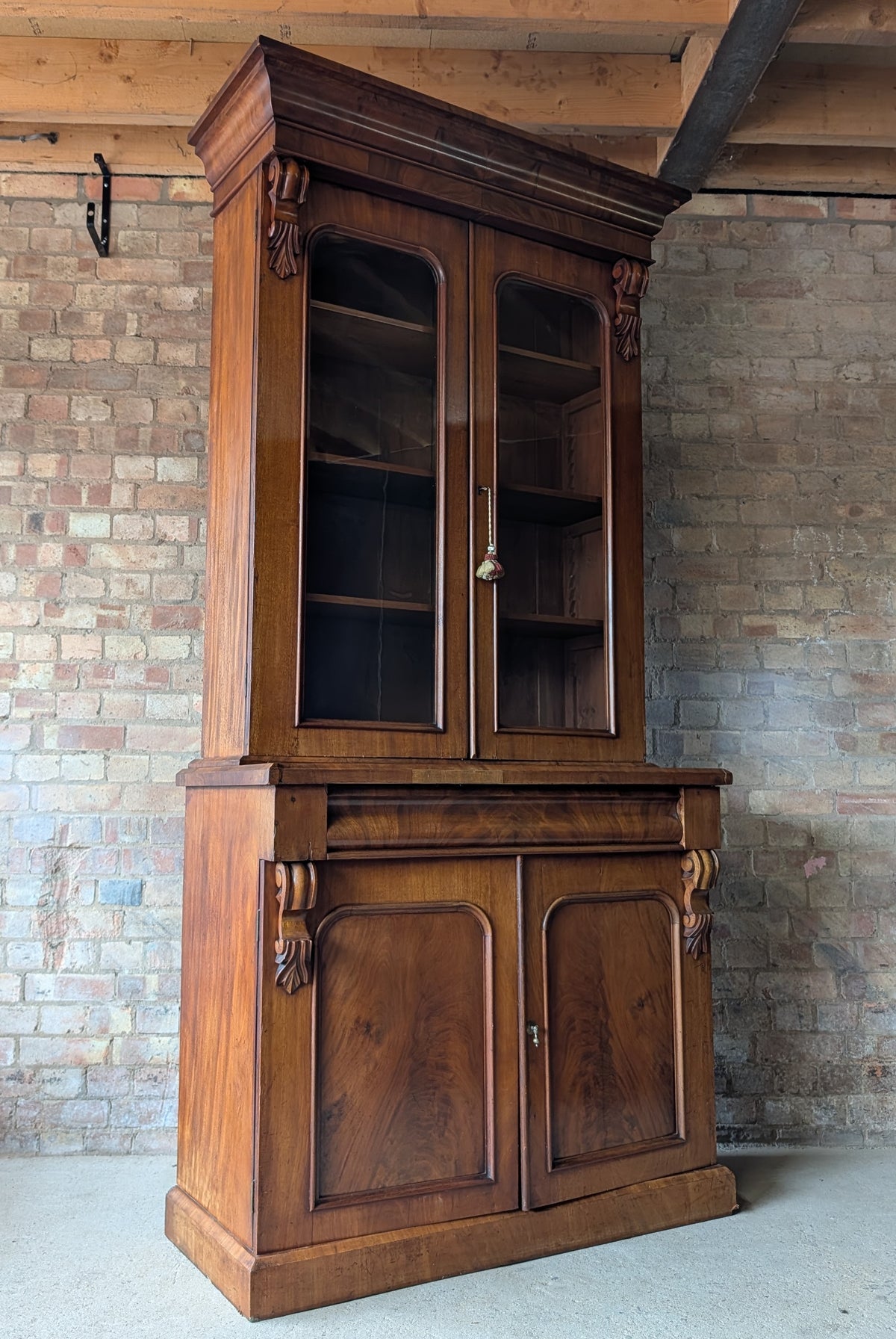 Victorian Mahogany Glazed Antique Library Bookcase
