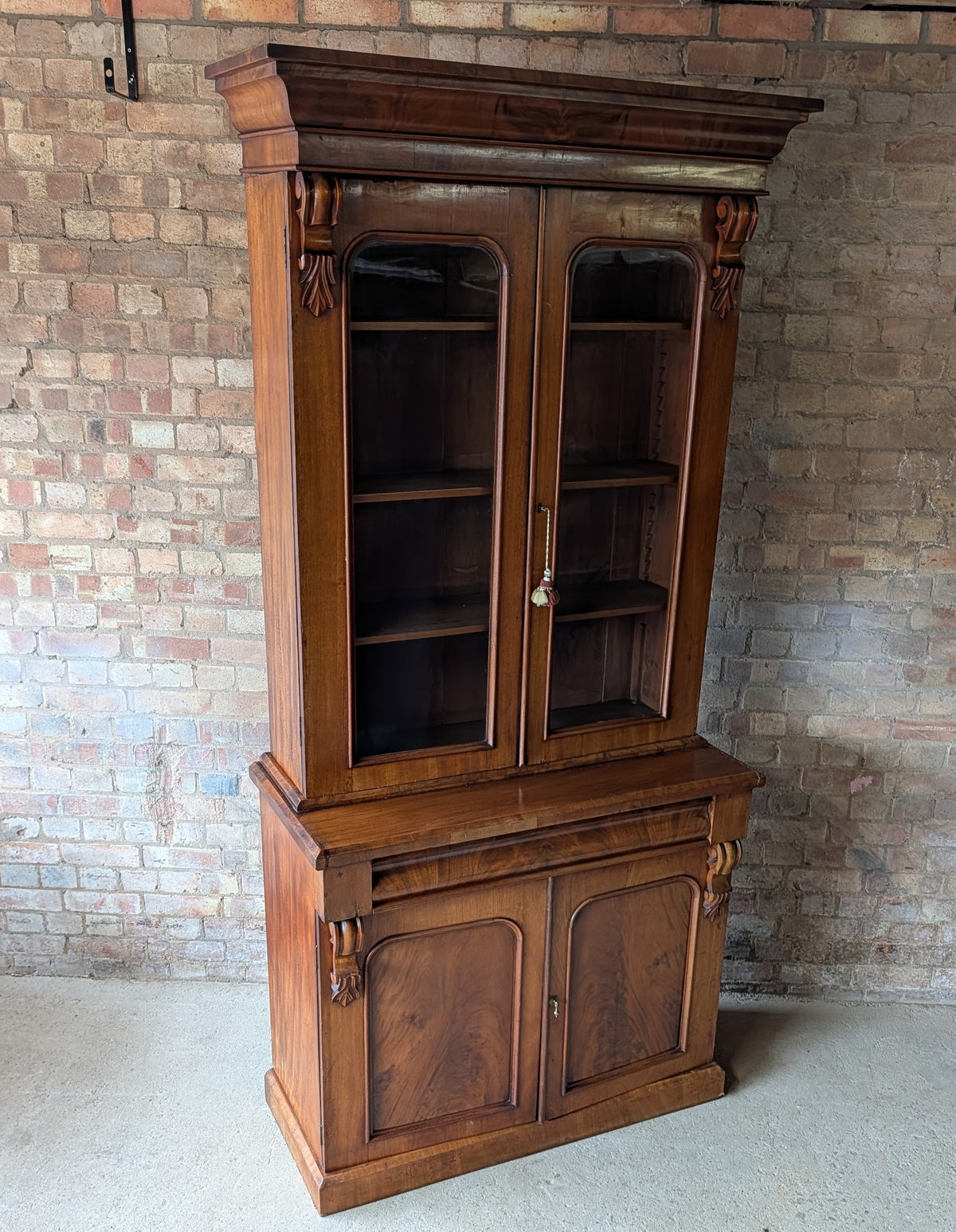 Victorian Mahogany Glazed Antique Library Bookcase