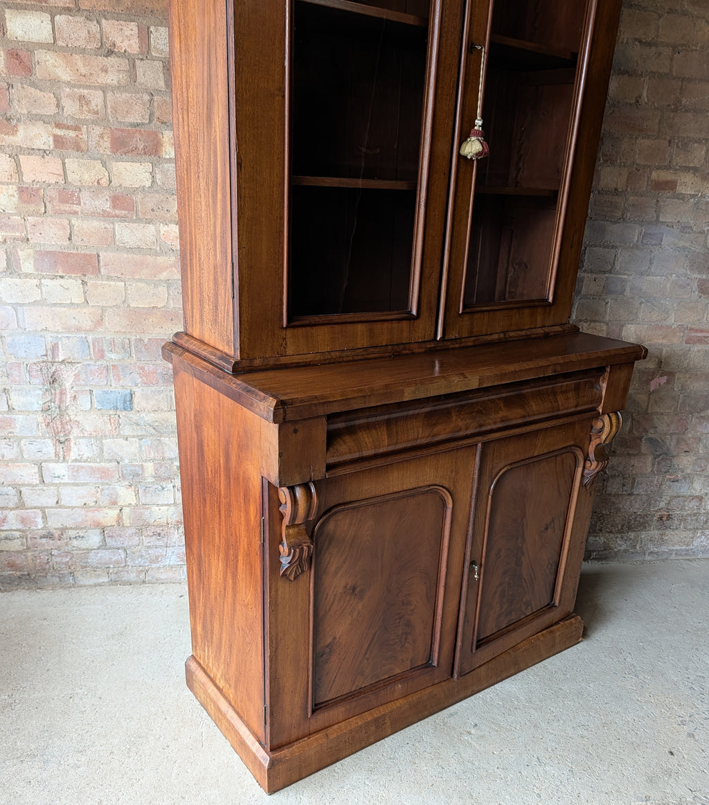 Victorian Mahogany Glazed Antique Library Bookcase